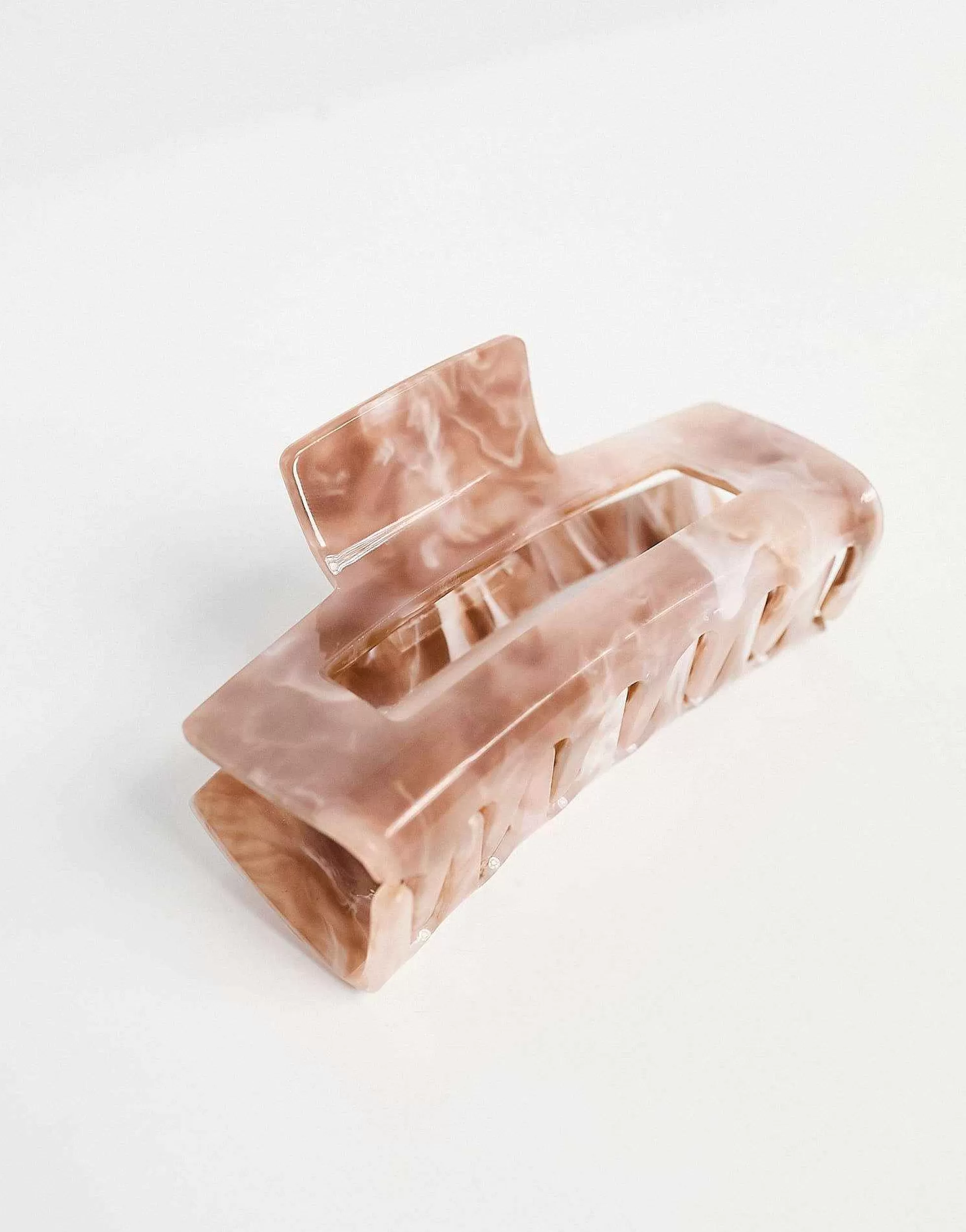 Women Accessorize Rectangle Marbled Claw Clip In Pink