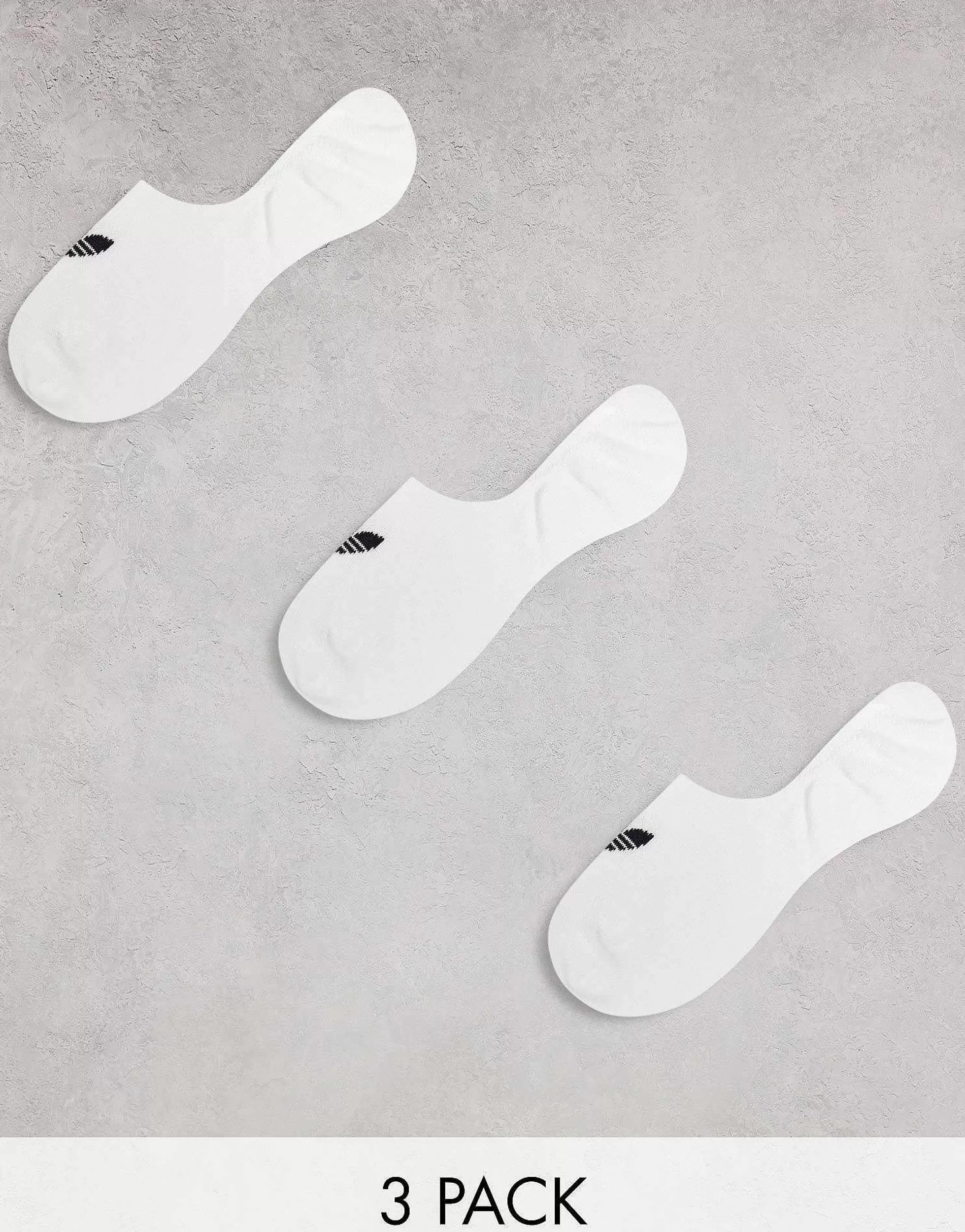Women adidas Originals Adicolor Trefoil 3 Pack No Show Socks In