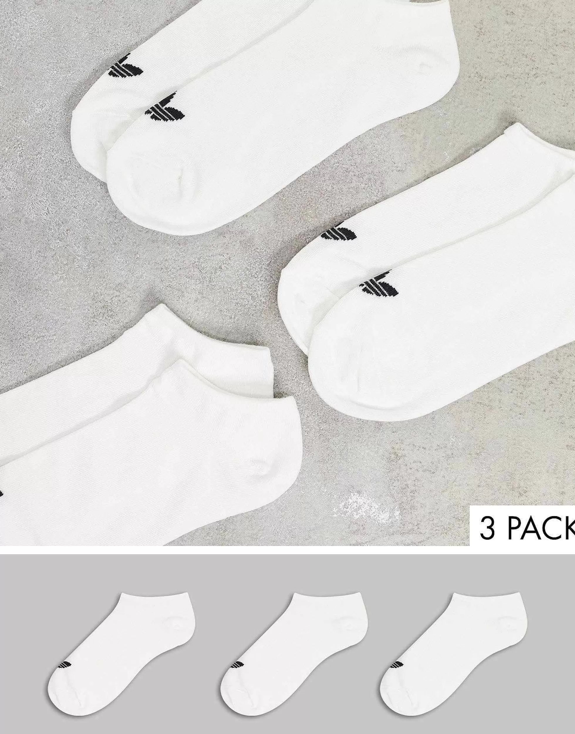 Women adidas Originals Adicolor Trefoil 3 Pack Trefoil Trainer Socks In
