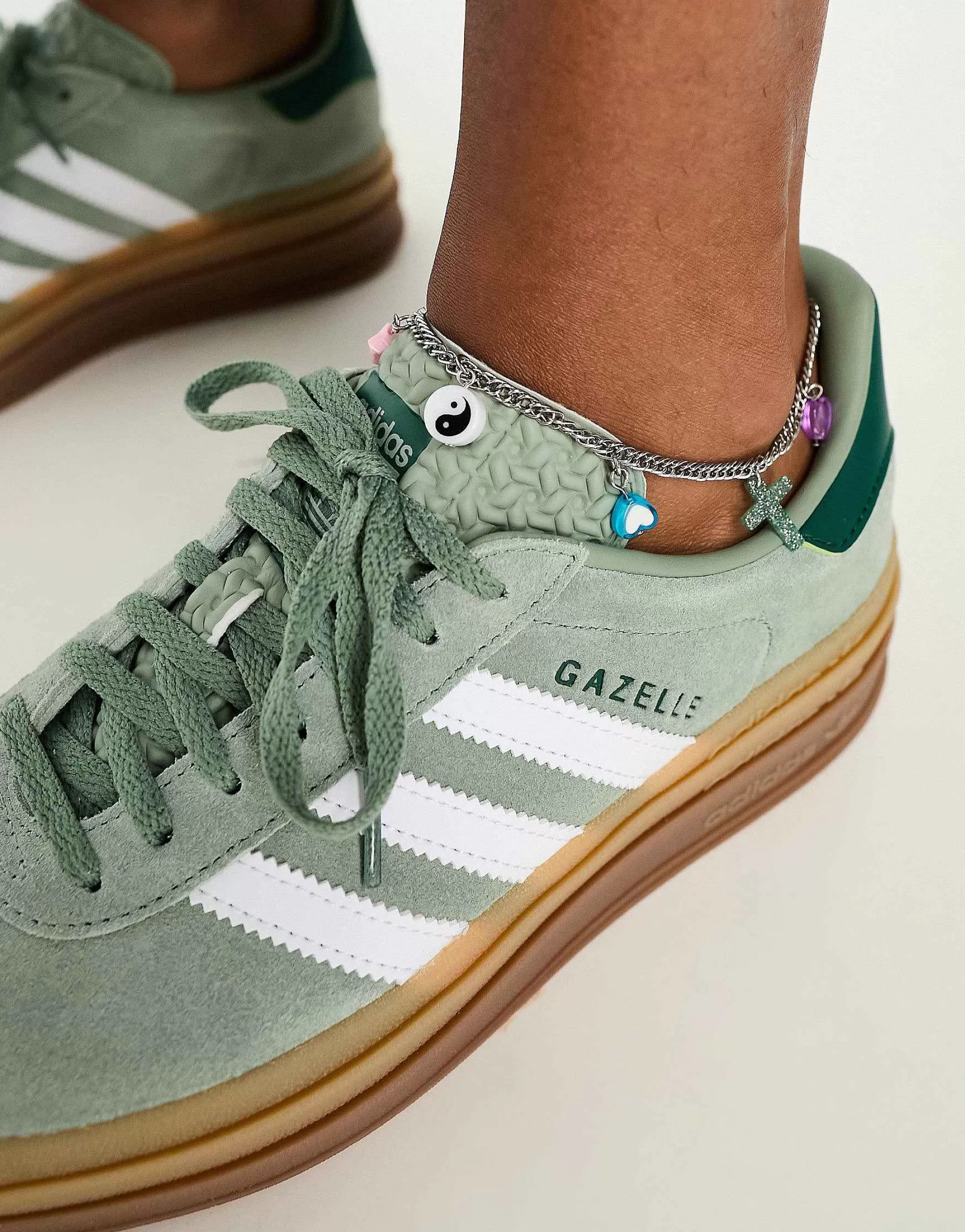 Women adidas Originals Gazelle Bold Platform Trainers In With Gum Sole