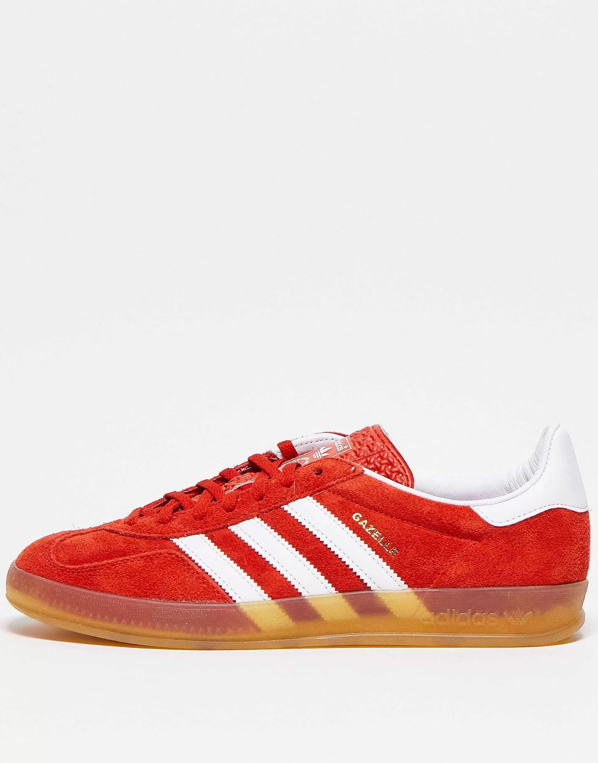 Women adidas Originals Gazelle Indoor Trainers In Red With Gum Sole