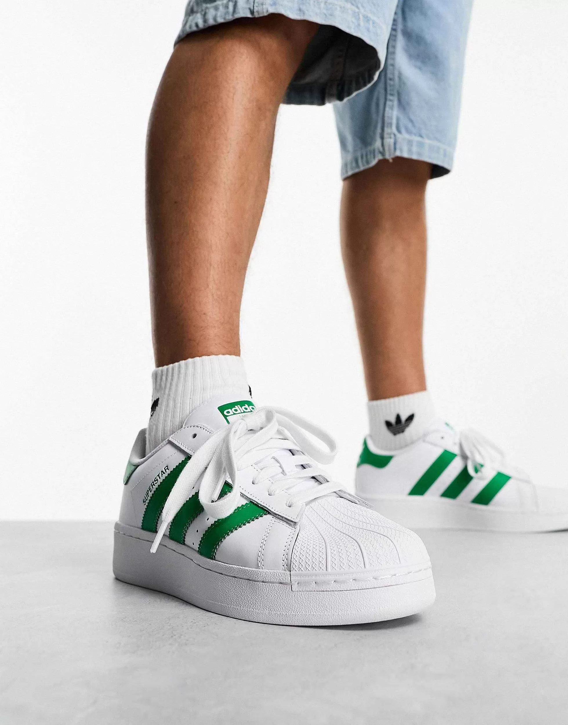 Men adidas Originals Superstar Xlg Trainers In Future /Green