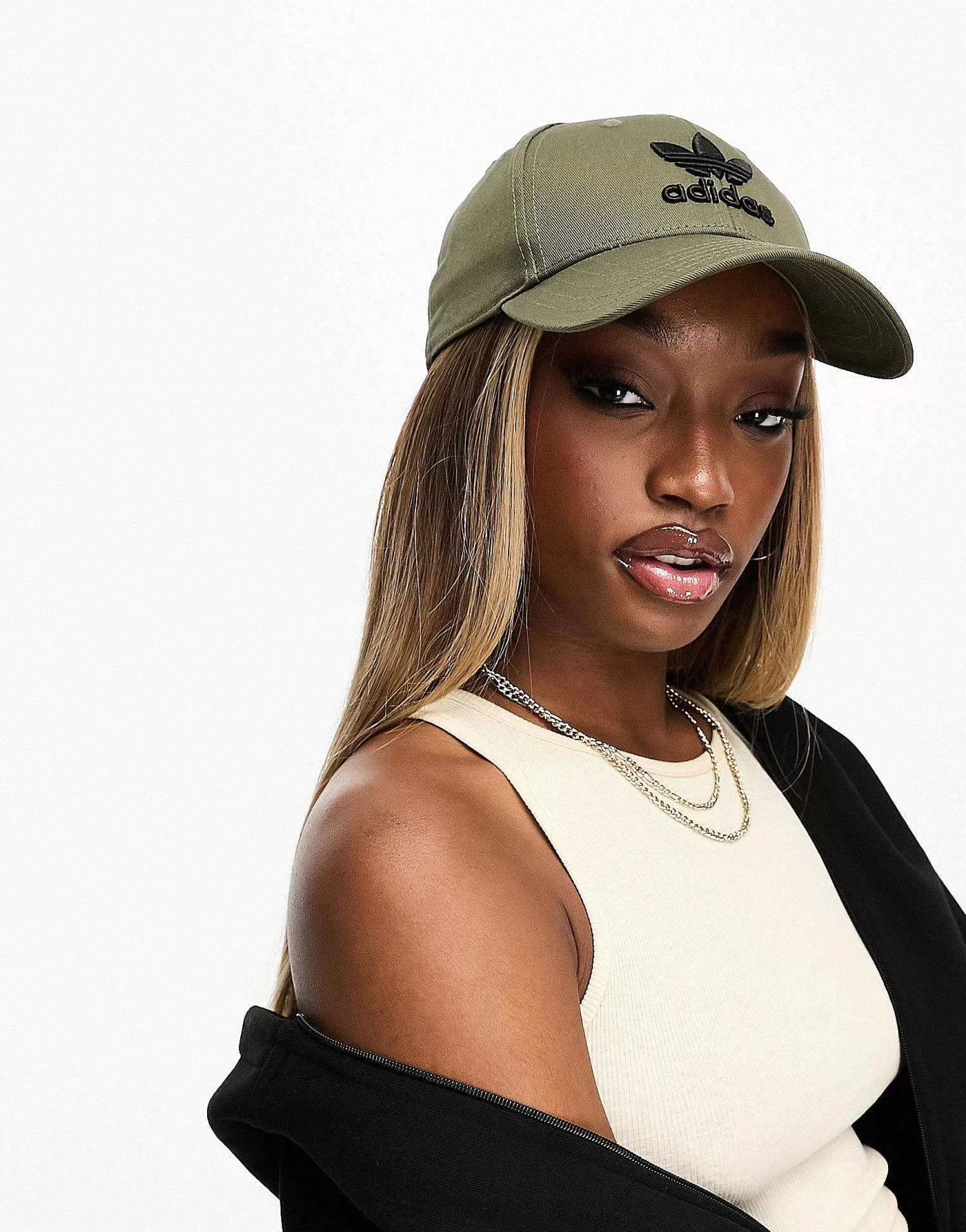 Women adidas Originals Trefoil Cap In Olive Khaki