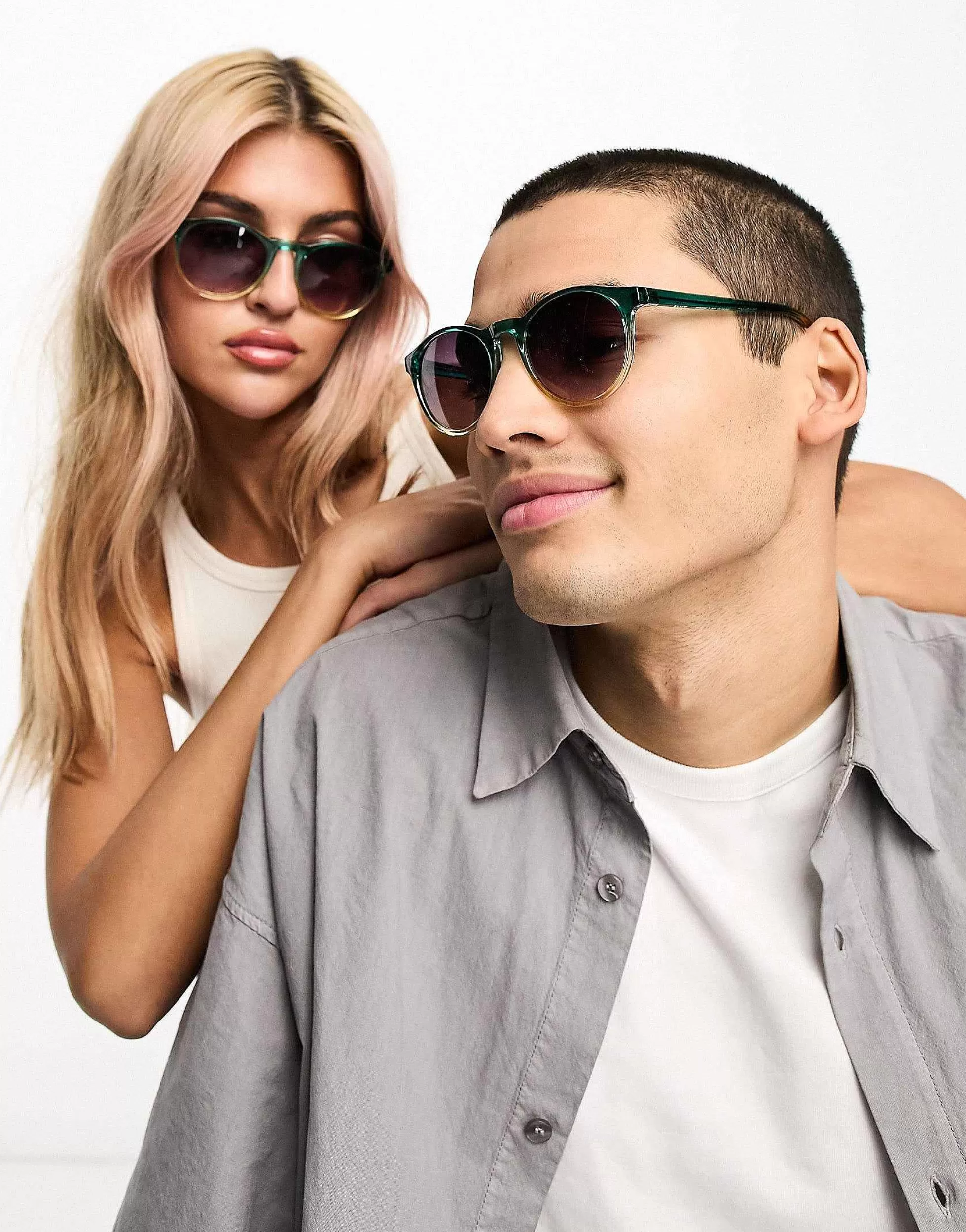Men AJ Morgan Grad School Retro Round Festival Sunglasses In Two-Tone