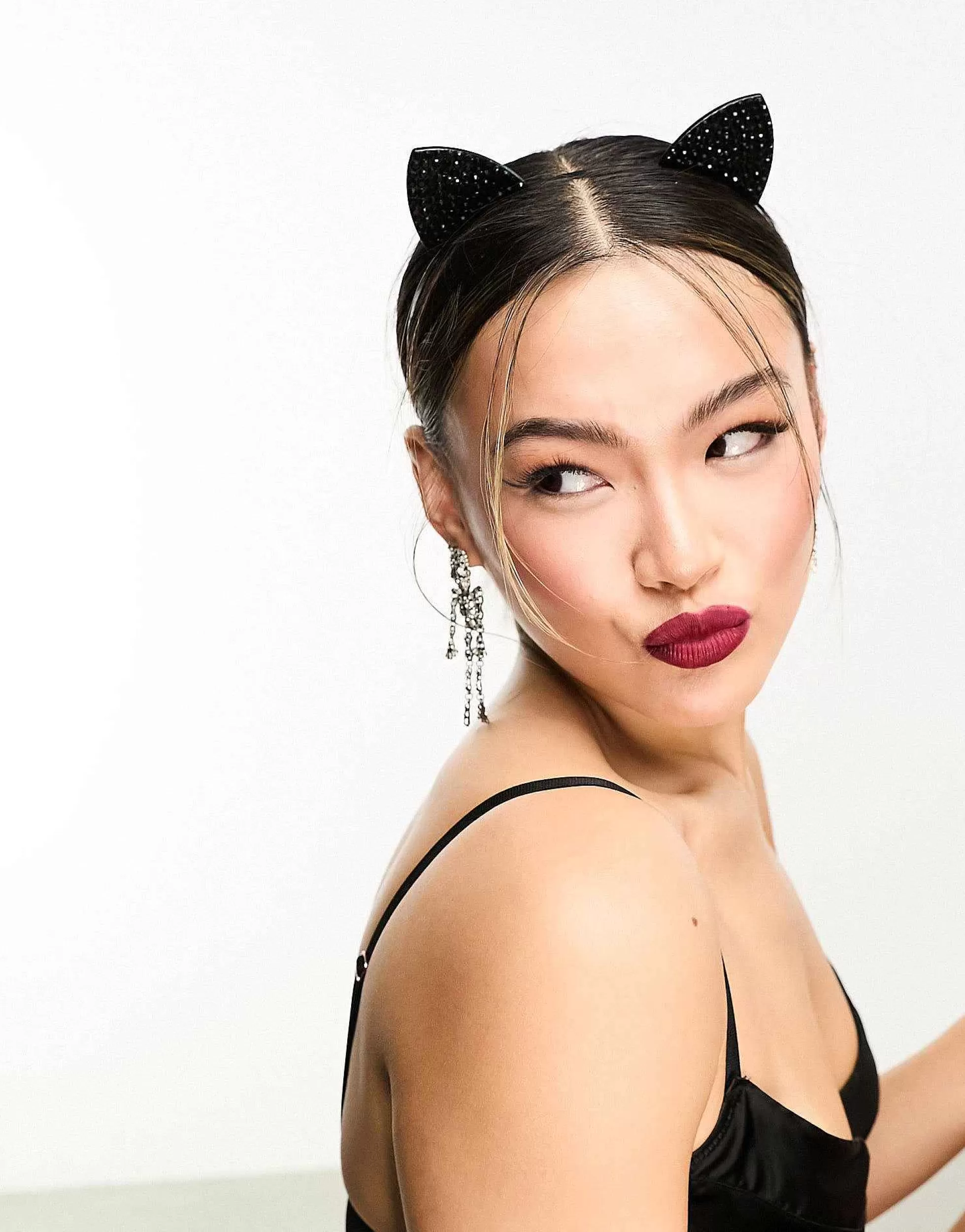 Women Ann Summers Halloween Diamante Cat Ears Headband In