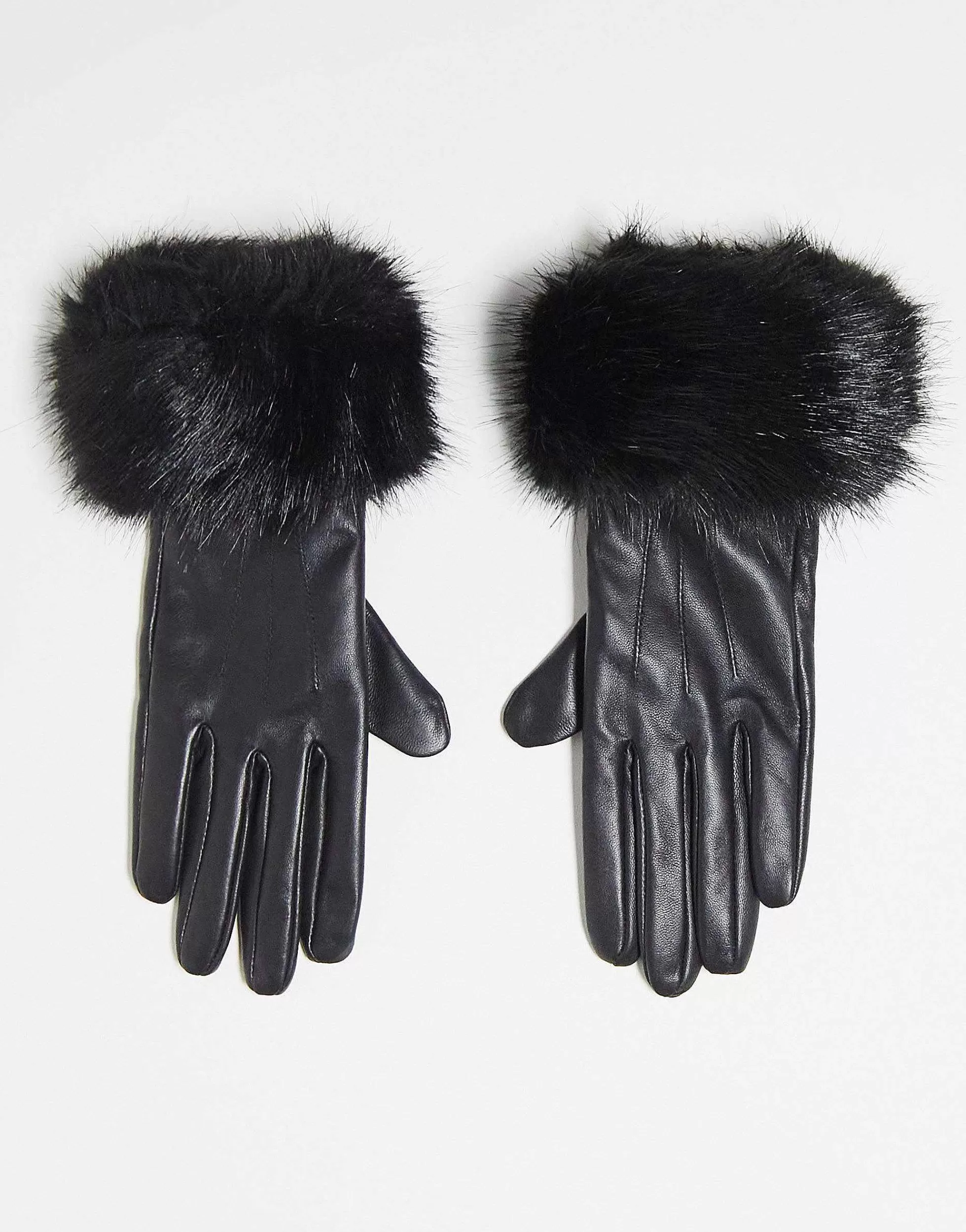 Women Barbour Fur Trimmed Leather Gloves In