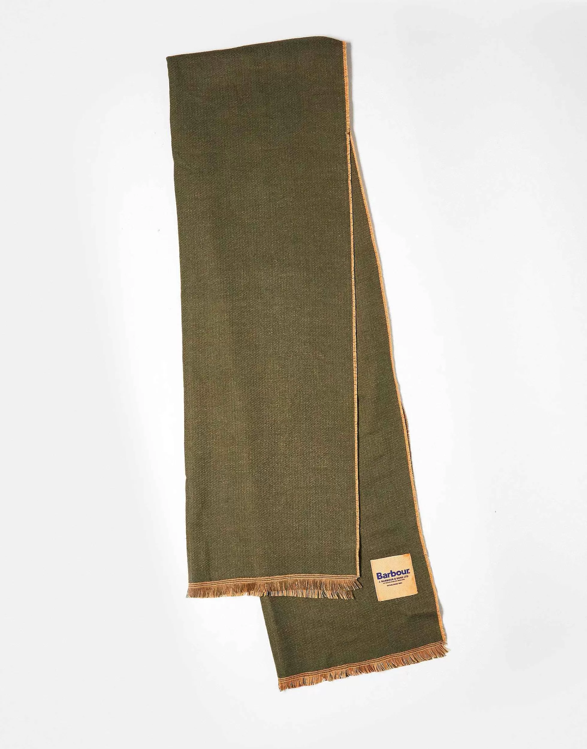 Men Barbour X Exclusive Unisex Two Tone Scarf In Olive & Orange