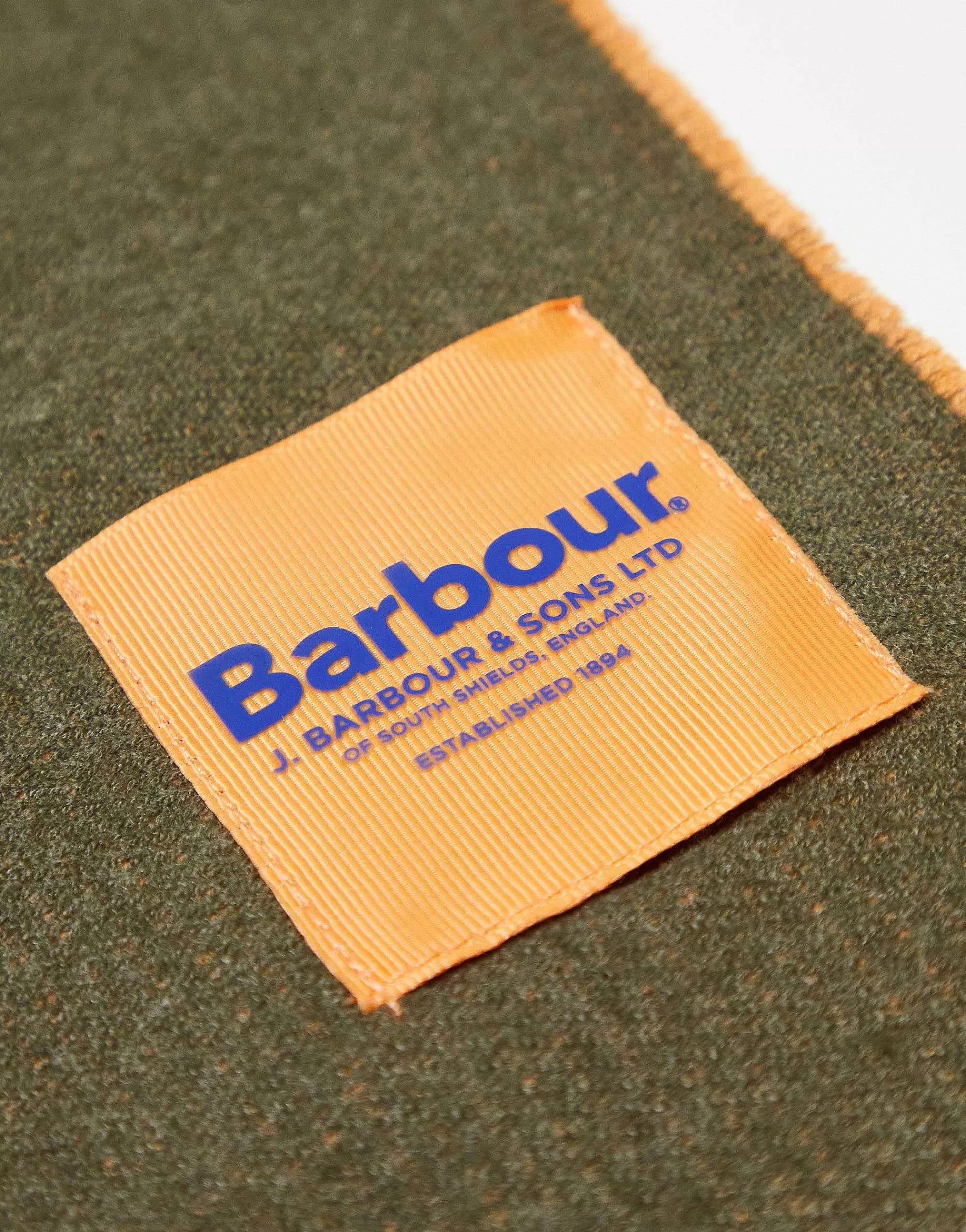 Men Barbour X Exclusive Unisex Two Tone Scarf In Olive & Orange