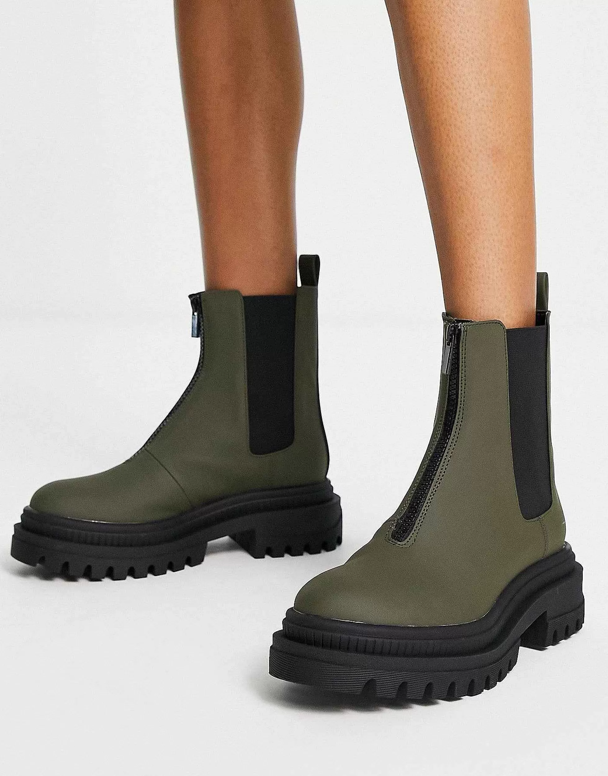 Women Bershka Chunky Chelsea Boot In