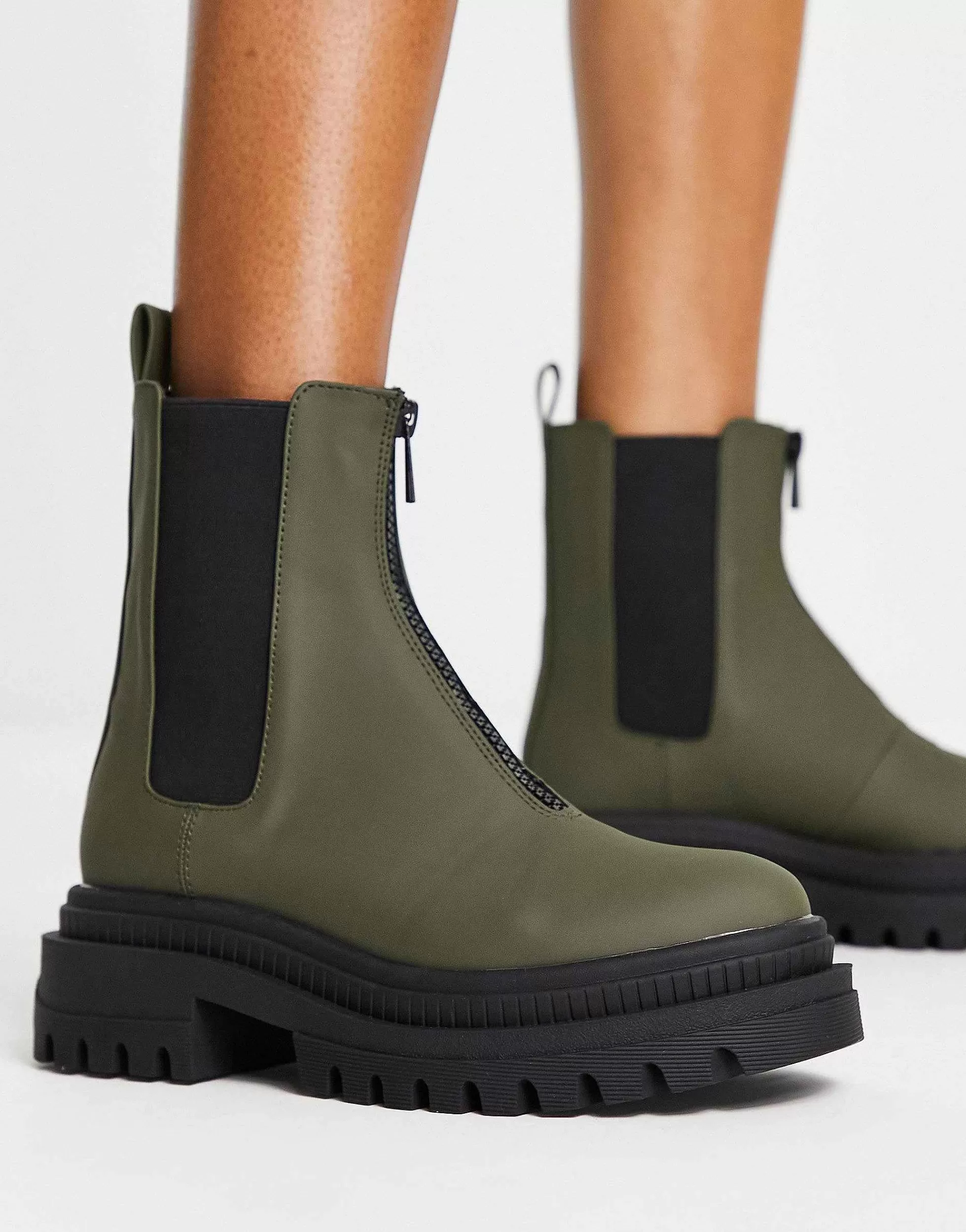 Women Bershka Chunky Chelsea Boot In