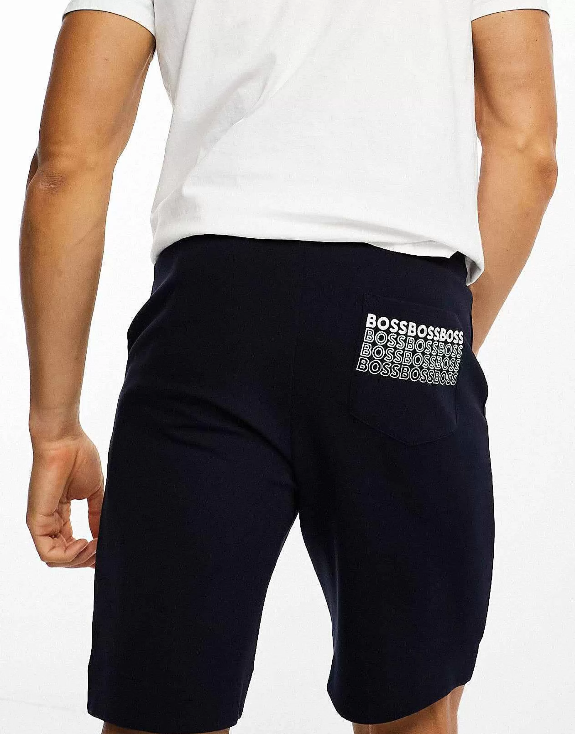 Men BOSS Green Headlo 1 Jersey Shorts In Navy