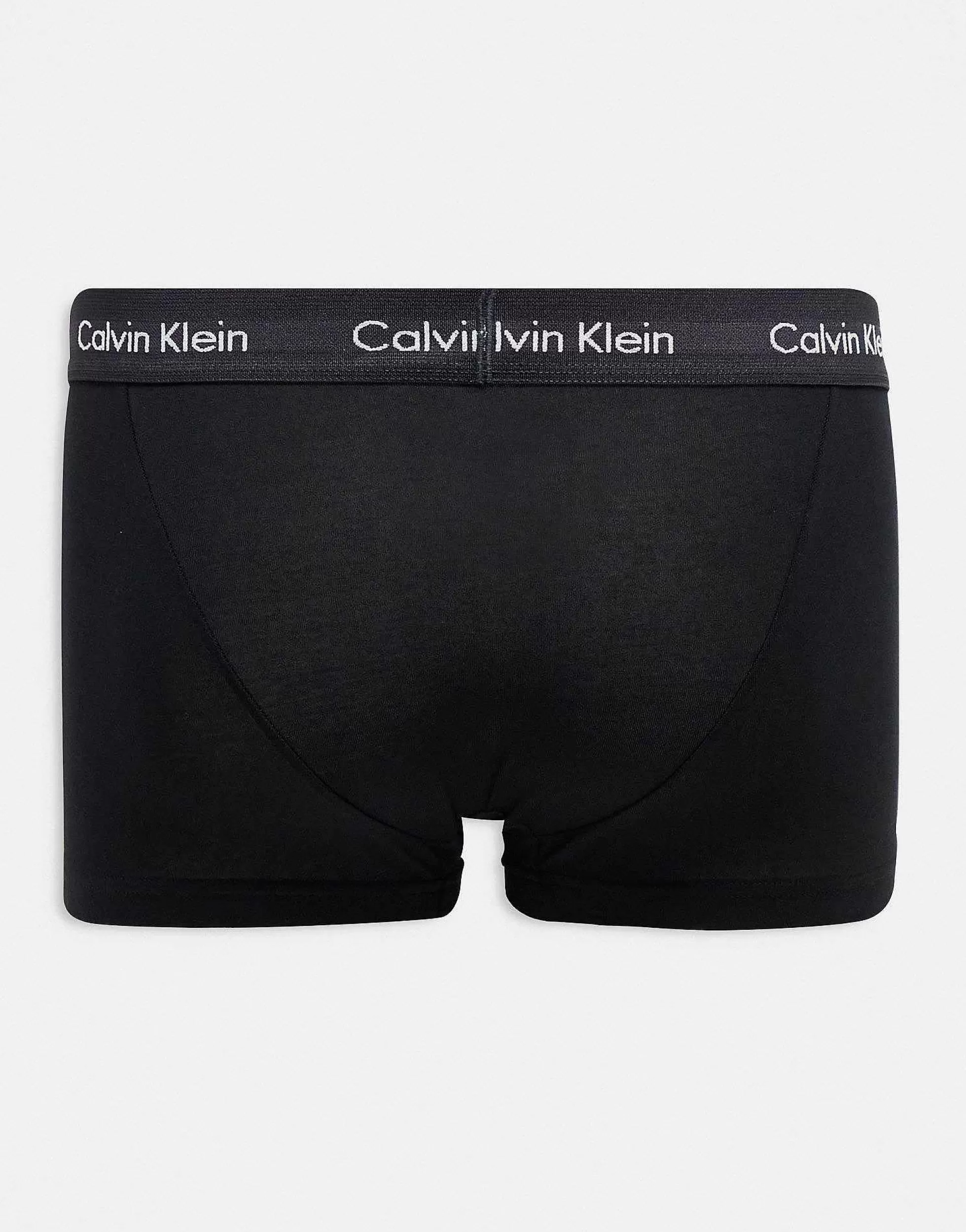 Men Calvin Klein 3-Pack Low Rise Trunks With Coloured Waistband In