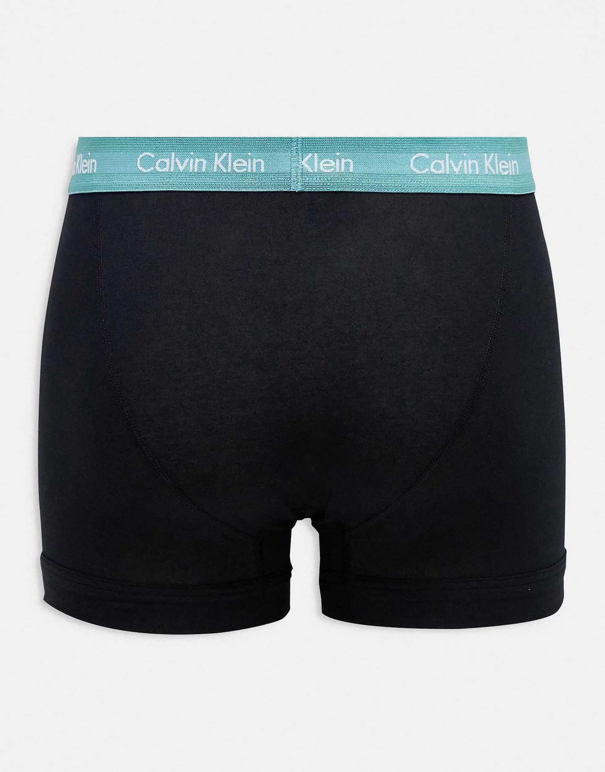 Men Calvin Klein 3-Pack Trunks With Coloured Waistband In