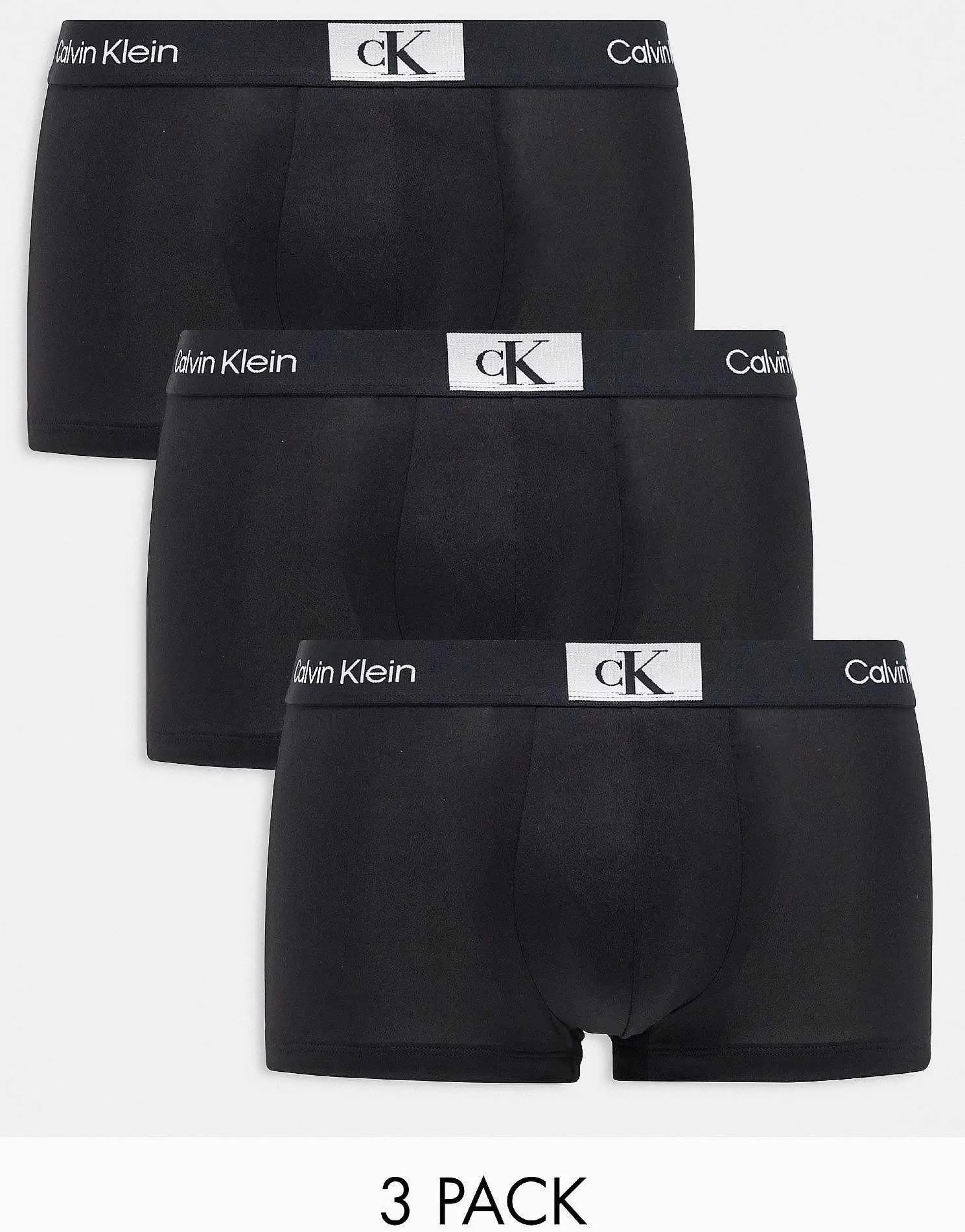 Men Calvin Klein Ck 96 3 Pack Cotton Low Rise Trunks In