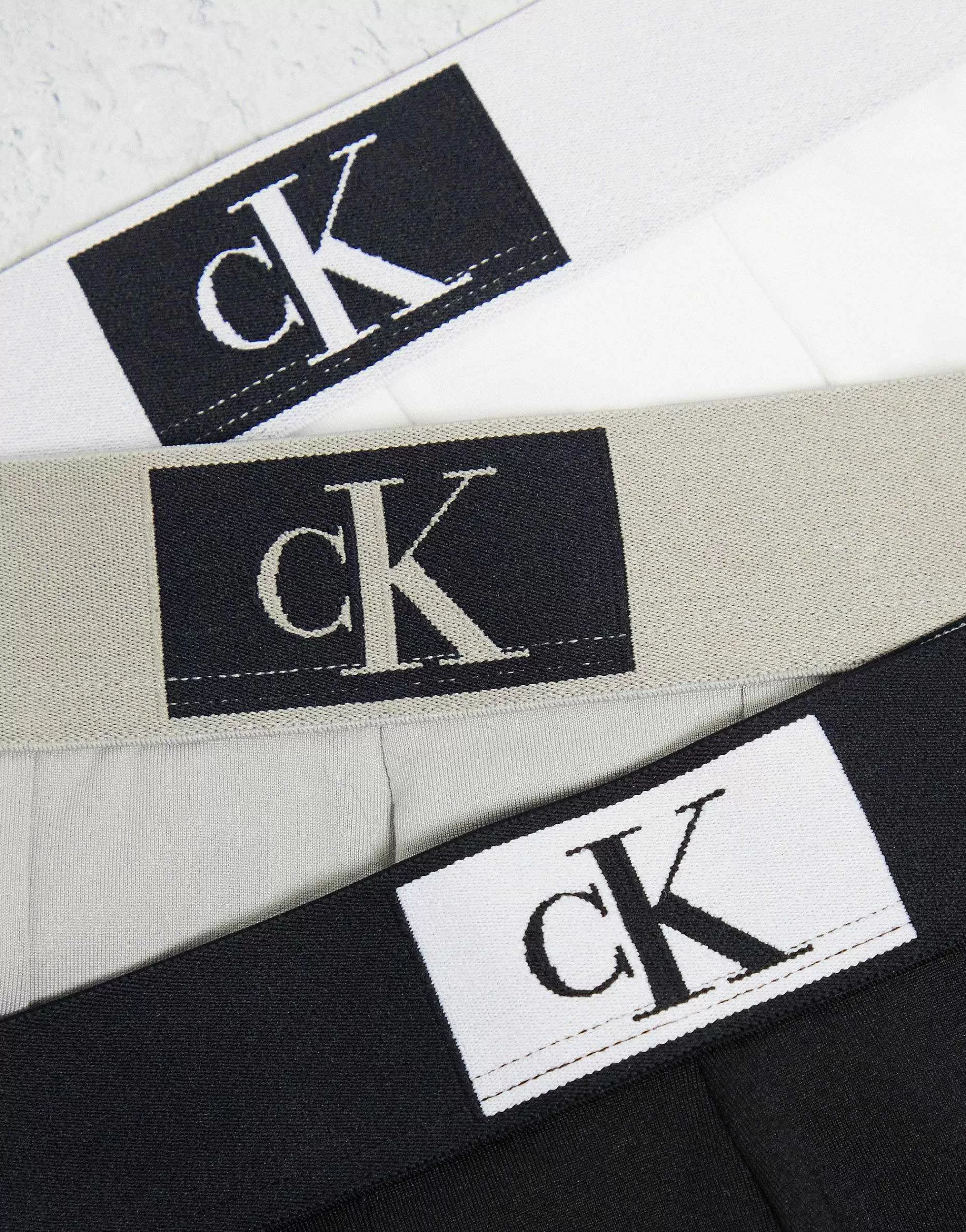 Men Calvin Klein Ck 96 3 Pack Cotton Low Rise Trunks In Multi