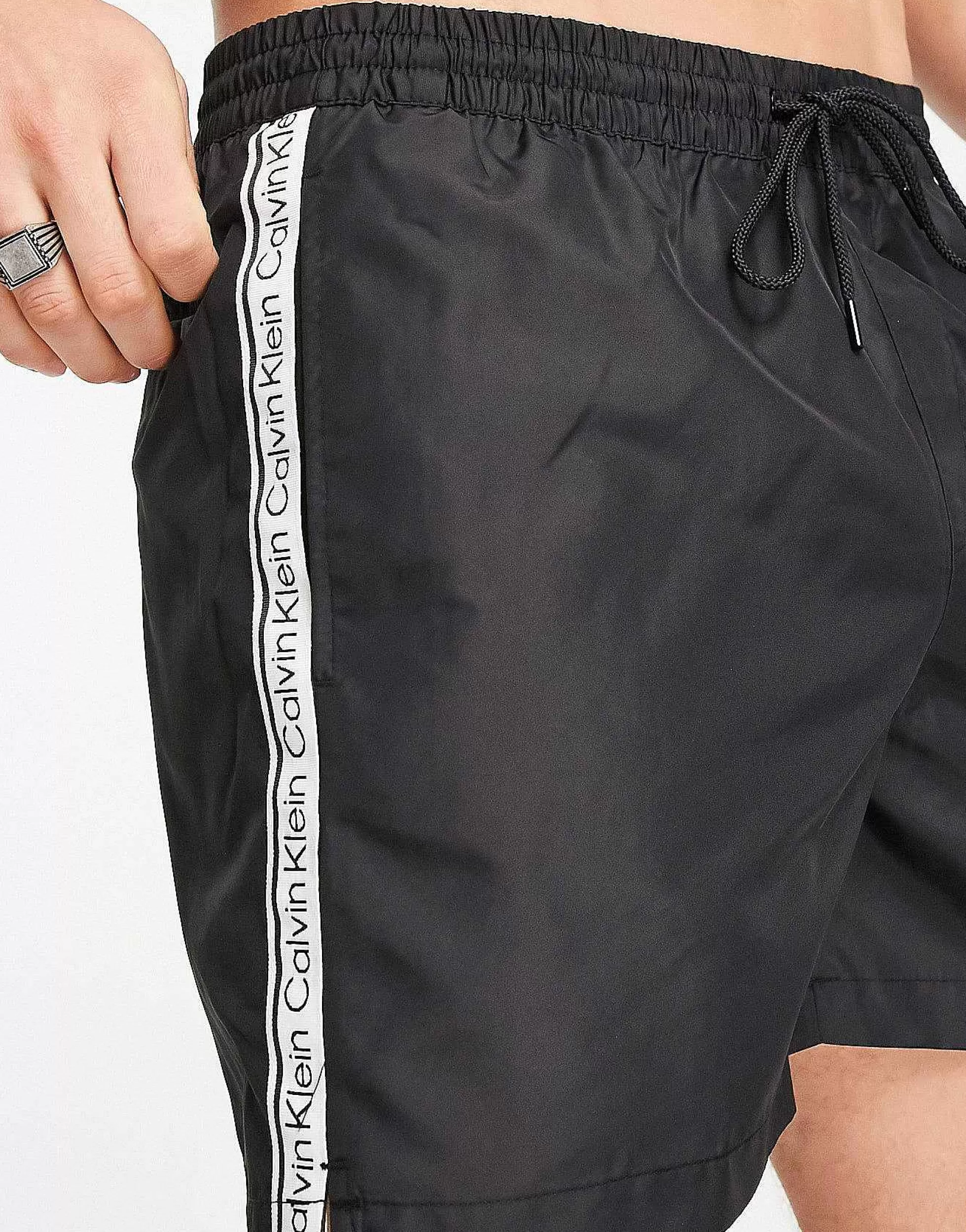 Men Calvin Klein Core Logo Swim Shorts In