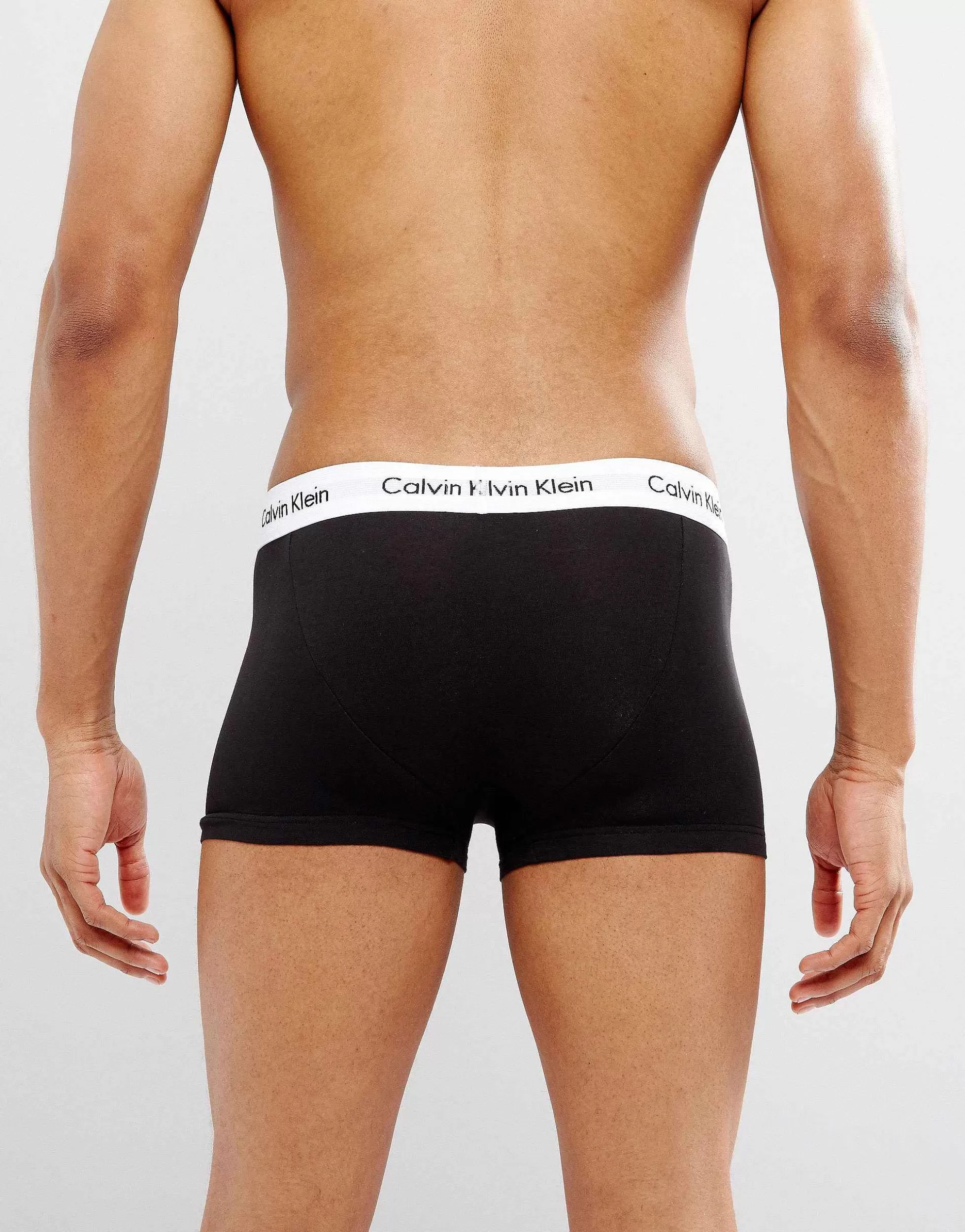 Men Calvin Klein Cotton Stretch 3 Pack Low Rise Trunks In