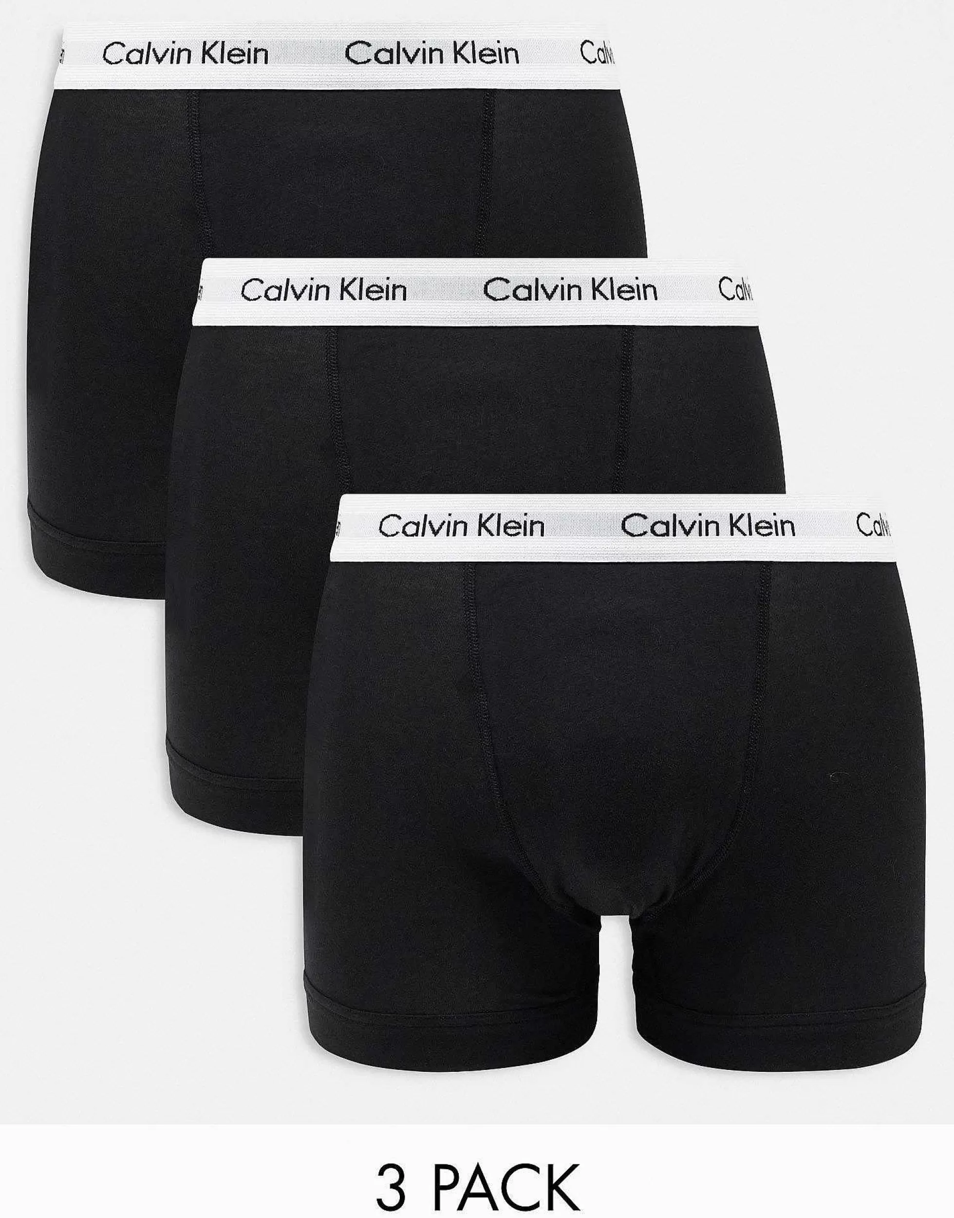 Men Calvin Klein Cotton Stretch 3 Pack Trunks In