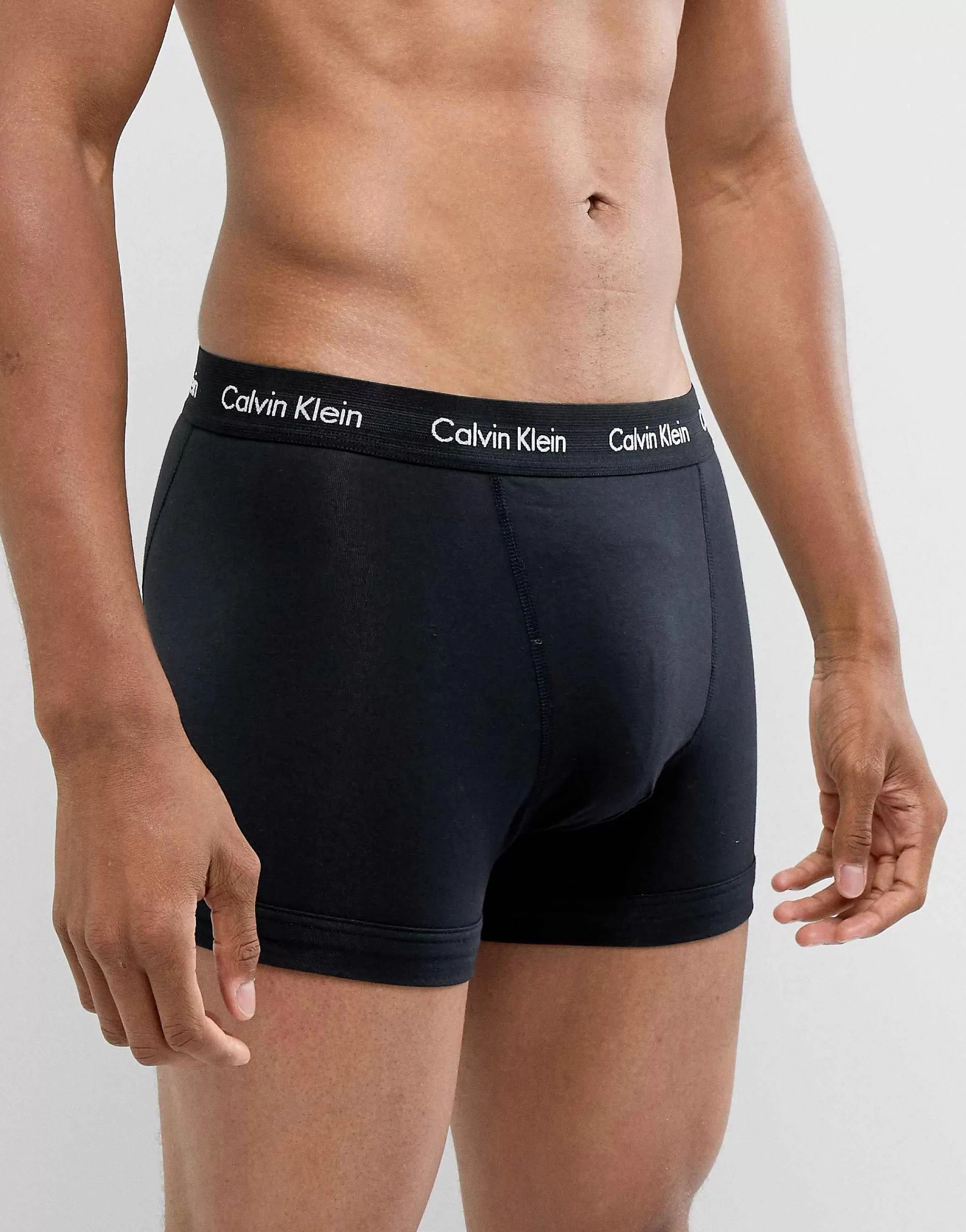 Men Calvin Klein Cotton Stretch 3 Pack Trunks In