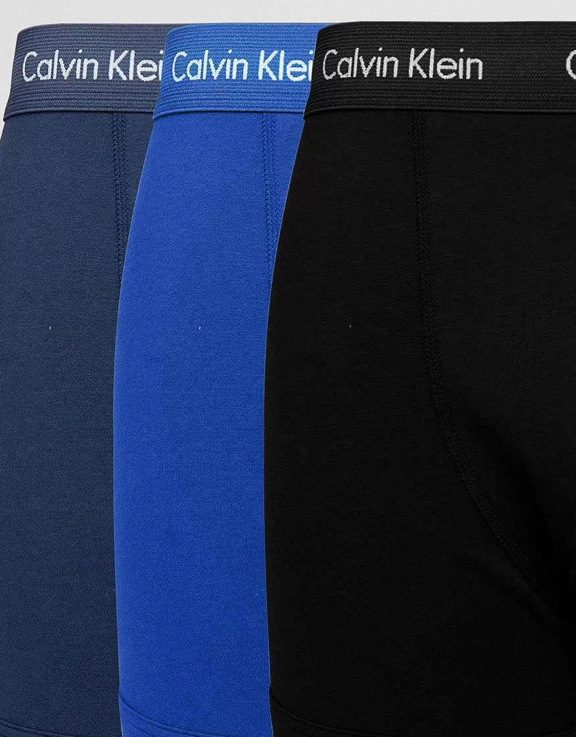 Men Calvin Klein Cotton Stretch 3 Pack Trunks In Multi