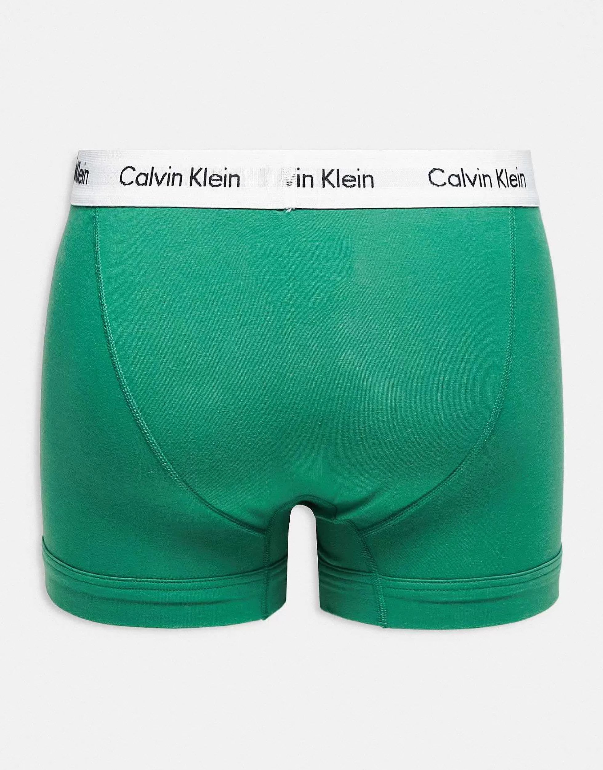 Men Calvin Klein Cotton Stretch Trunks In Multi