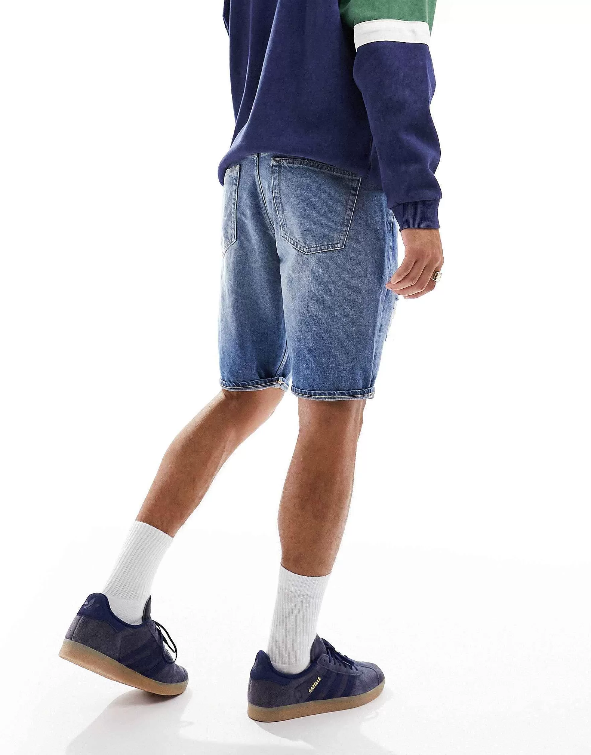 Men Calvin Klein Jeans Cc Regular Denim Shorts In Light Wash Blue