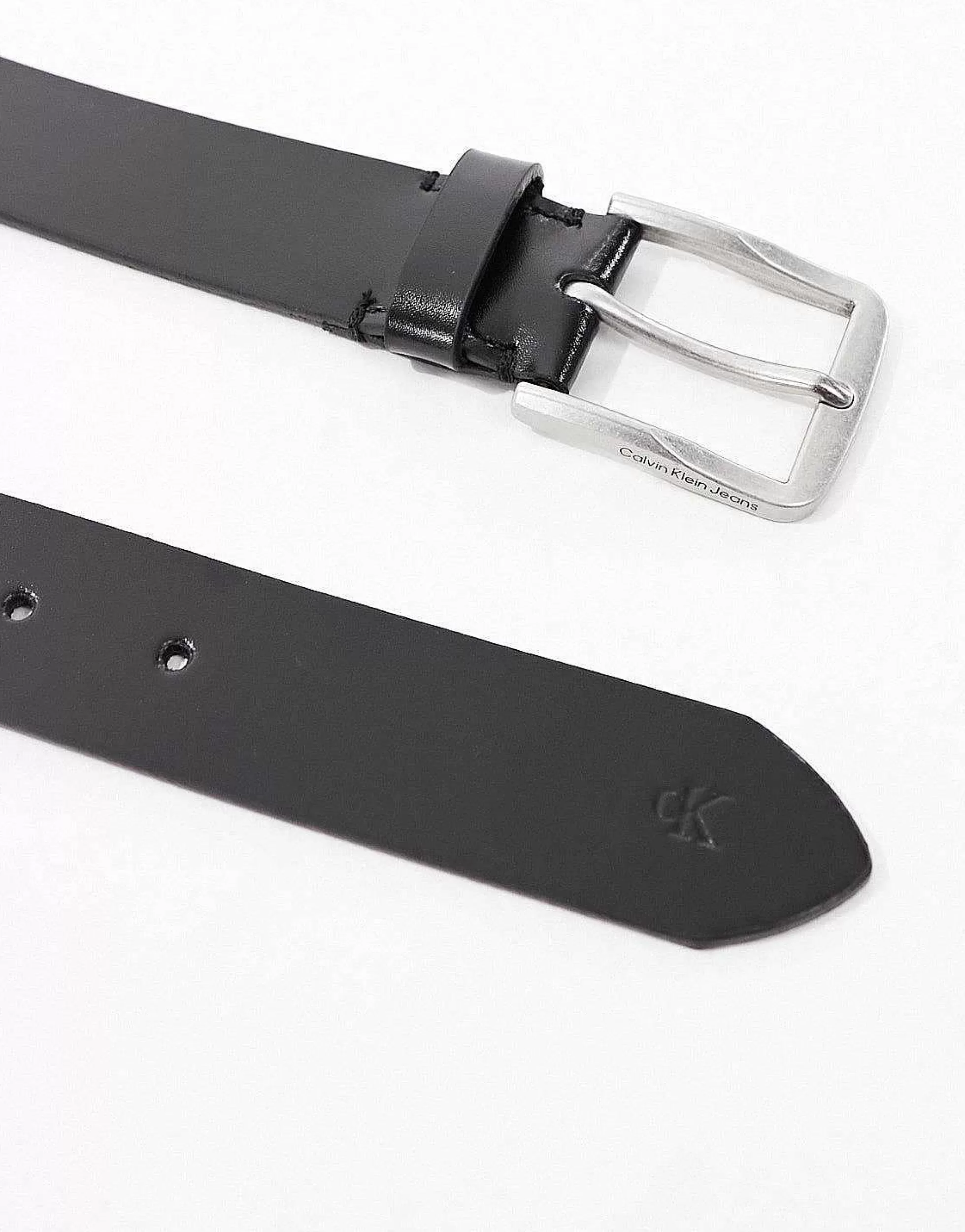 Men Calvin Klein Jeans Flat Classic Leather Belt In