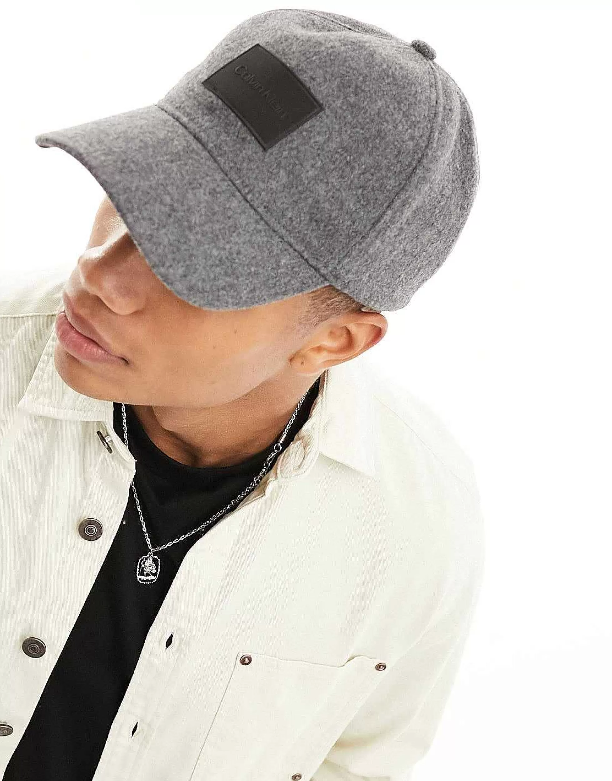 Men Calvin Klein Wool Cap In Charcoal