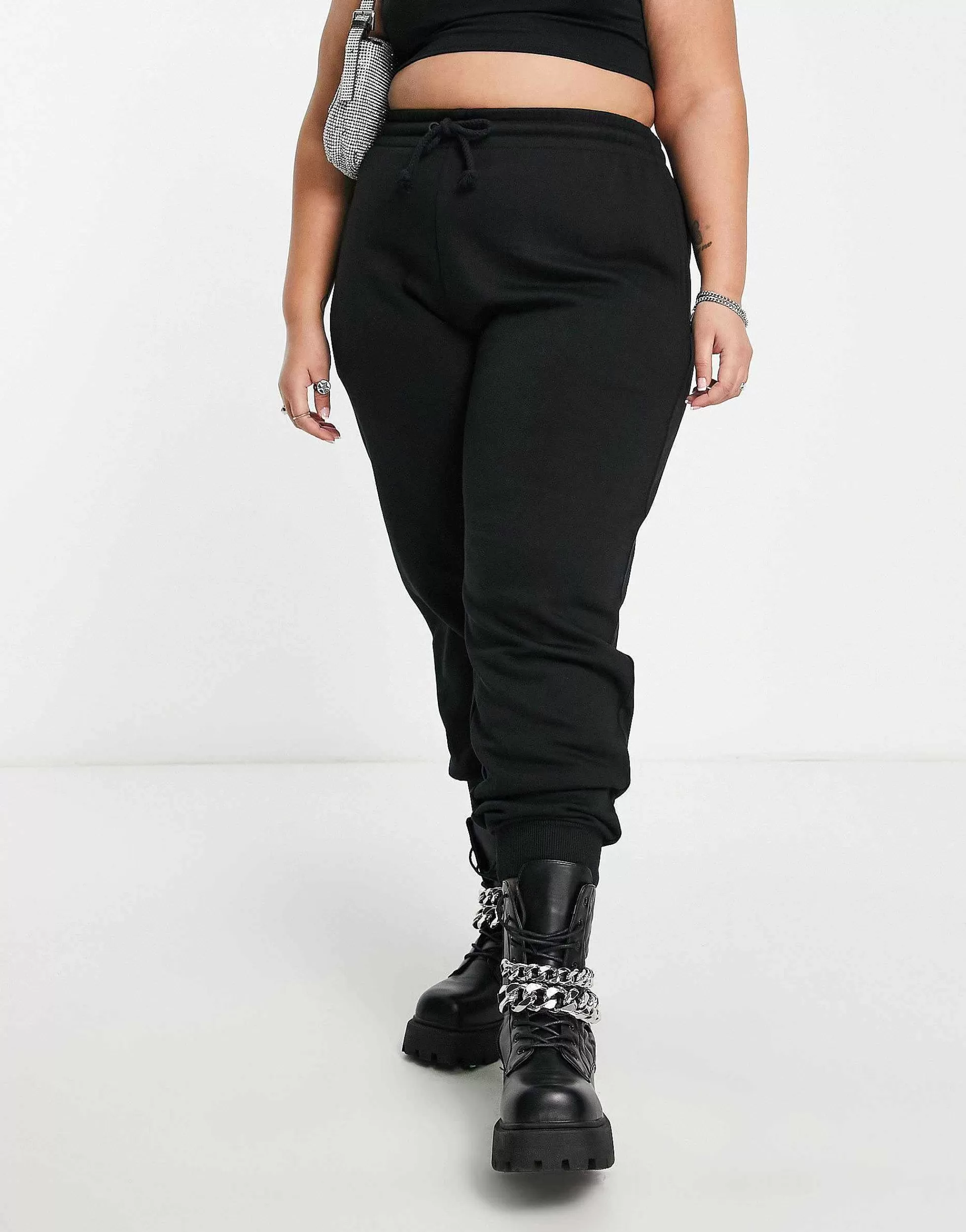 Women Collusion Plus Oversized Branded Joggers In