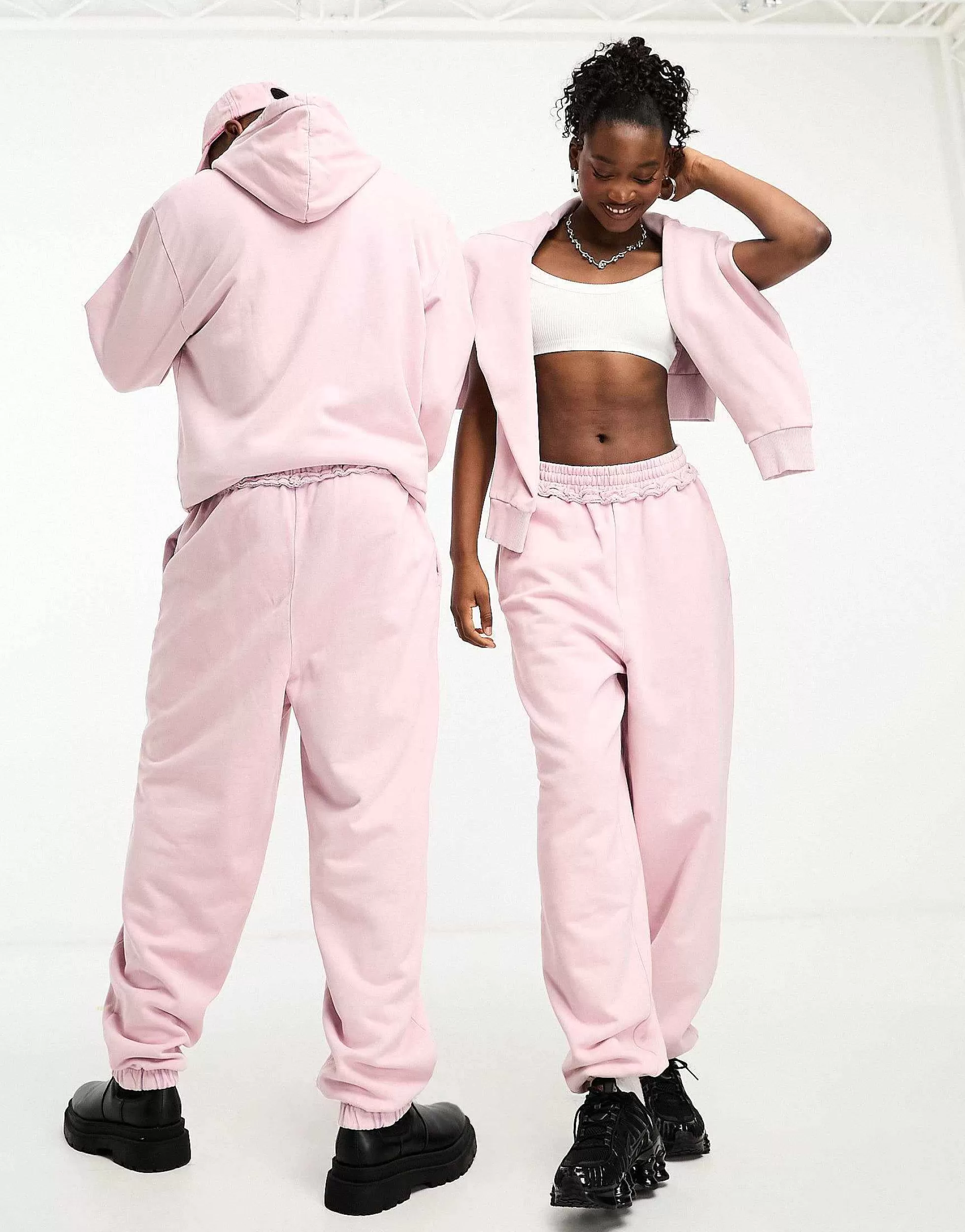 Women Collusion Studios Unisex Joggers In Pink