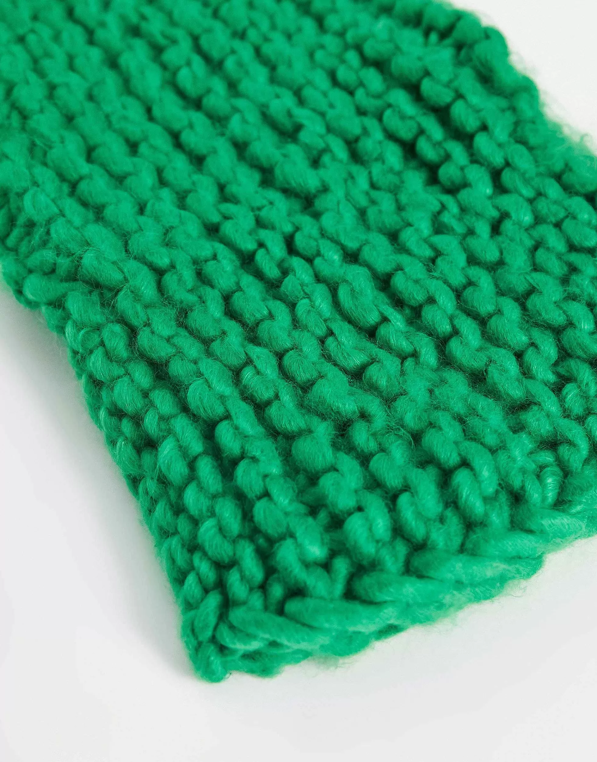 Men Collusion Unisex Chunky Crochet Knit Balaclava In Green