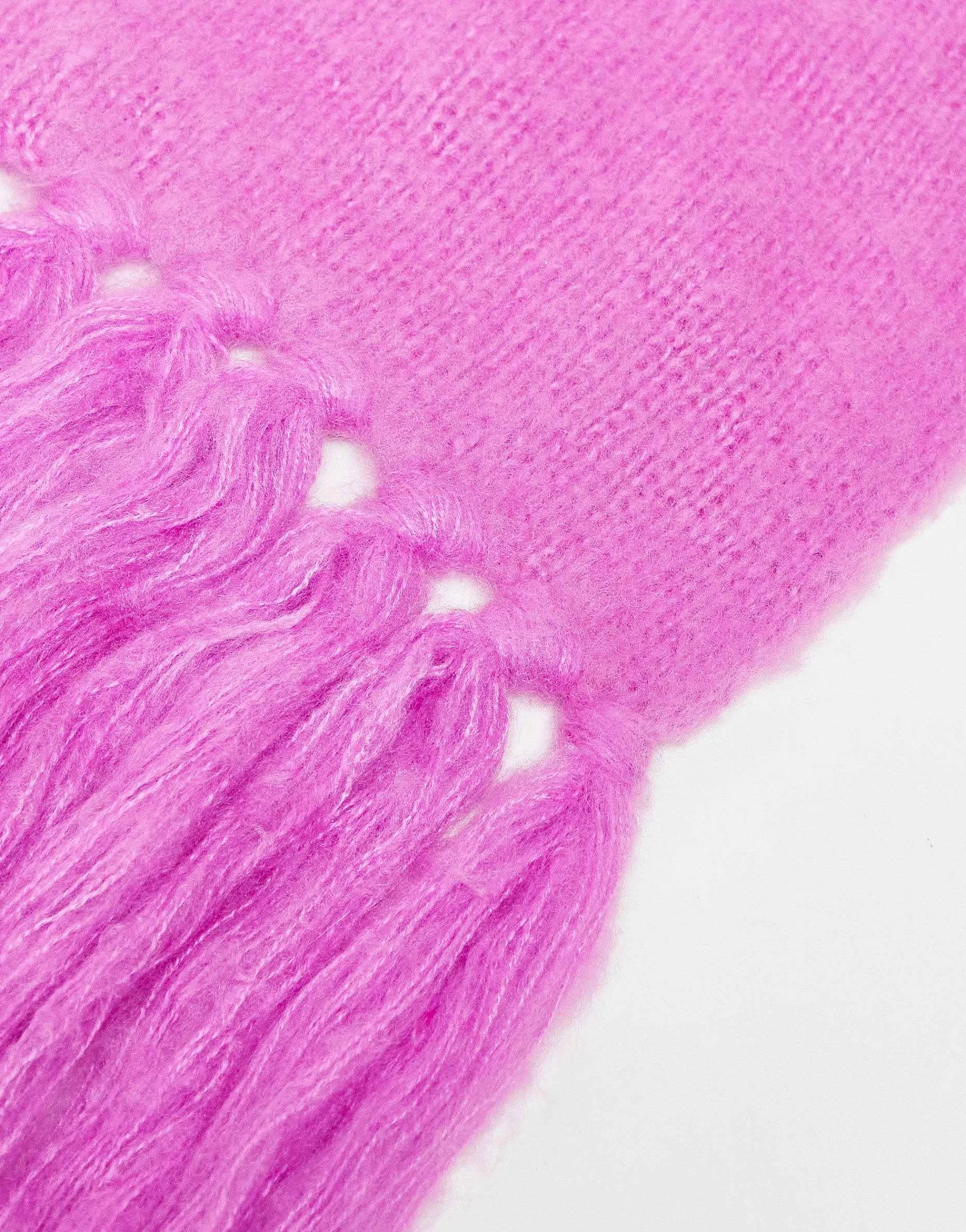 Men Collusion Unisex Fluffy Knit Logo Scarf In