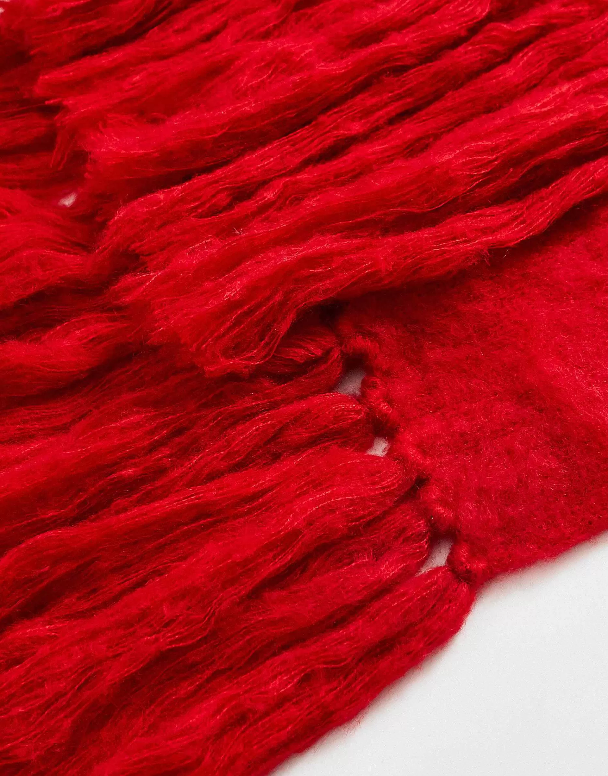 Men Collusion Unisex Fluffy Knit Logo Scarf In