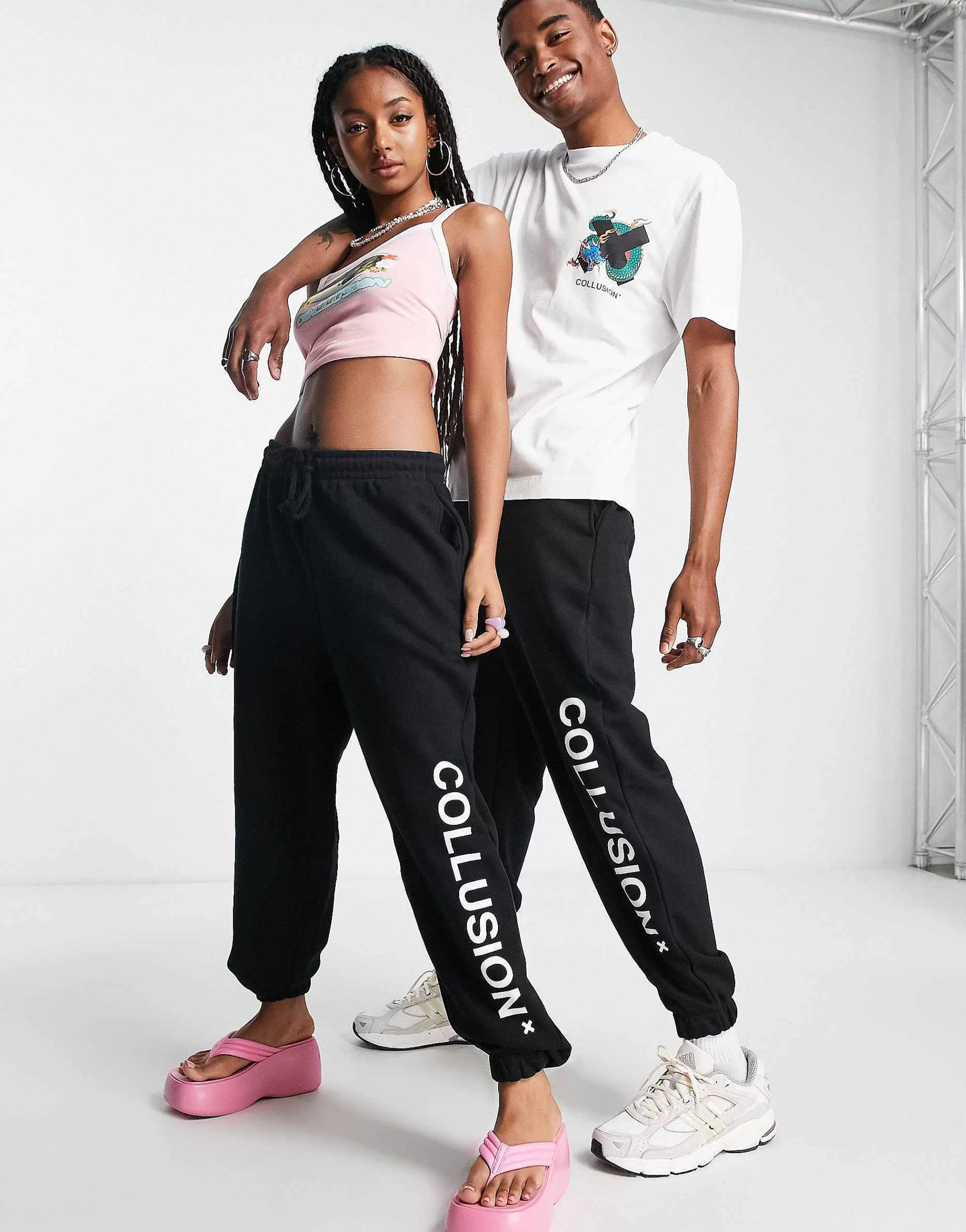 Women Collusion Unisex Logo Jogger In