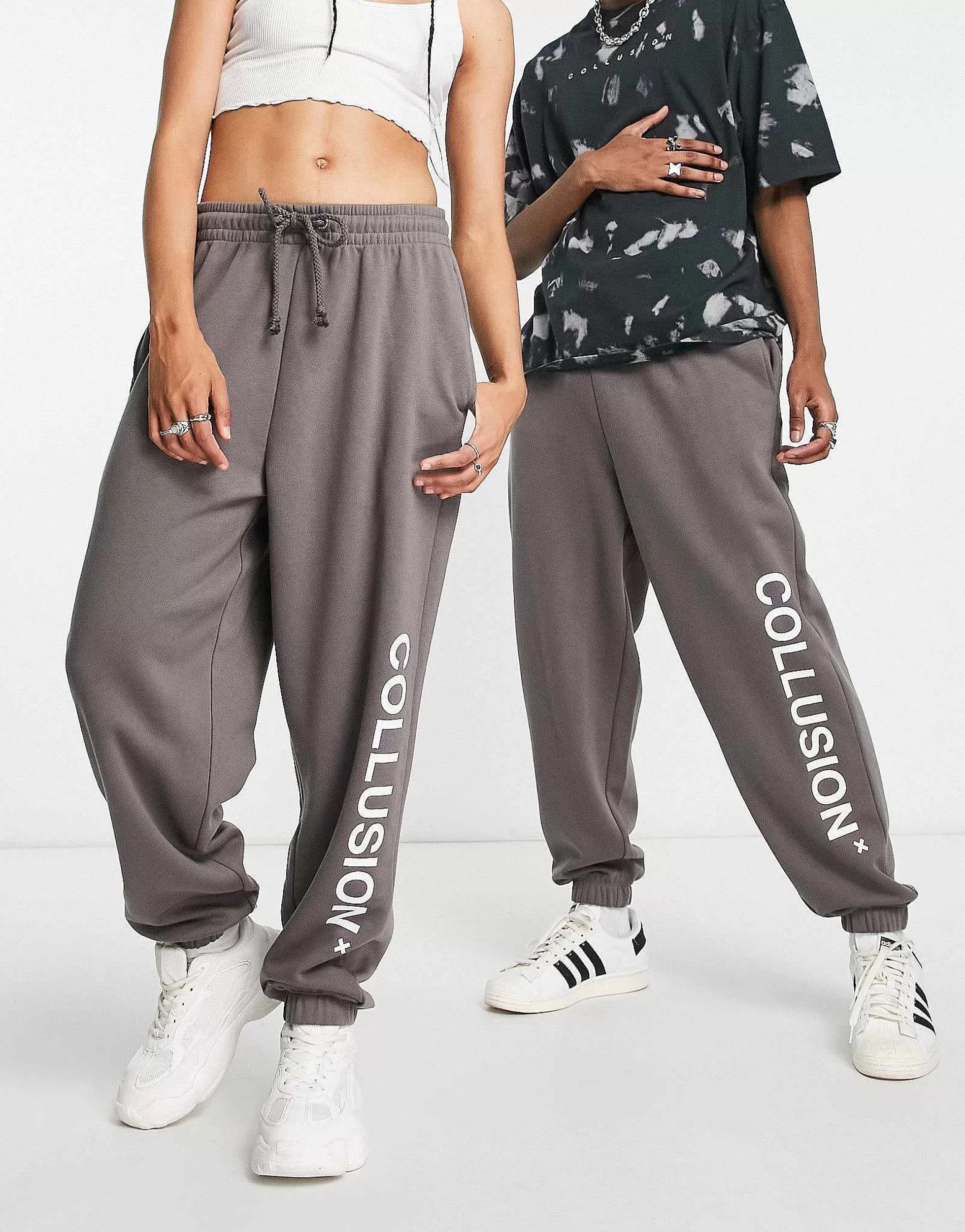 Women Collusion Unisex Logo Joggers In Dark