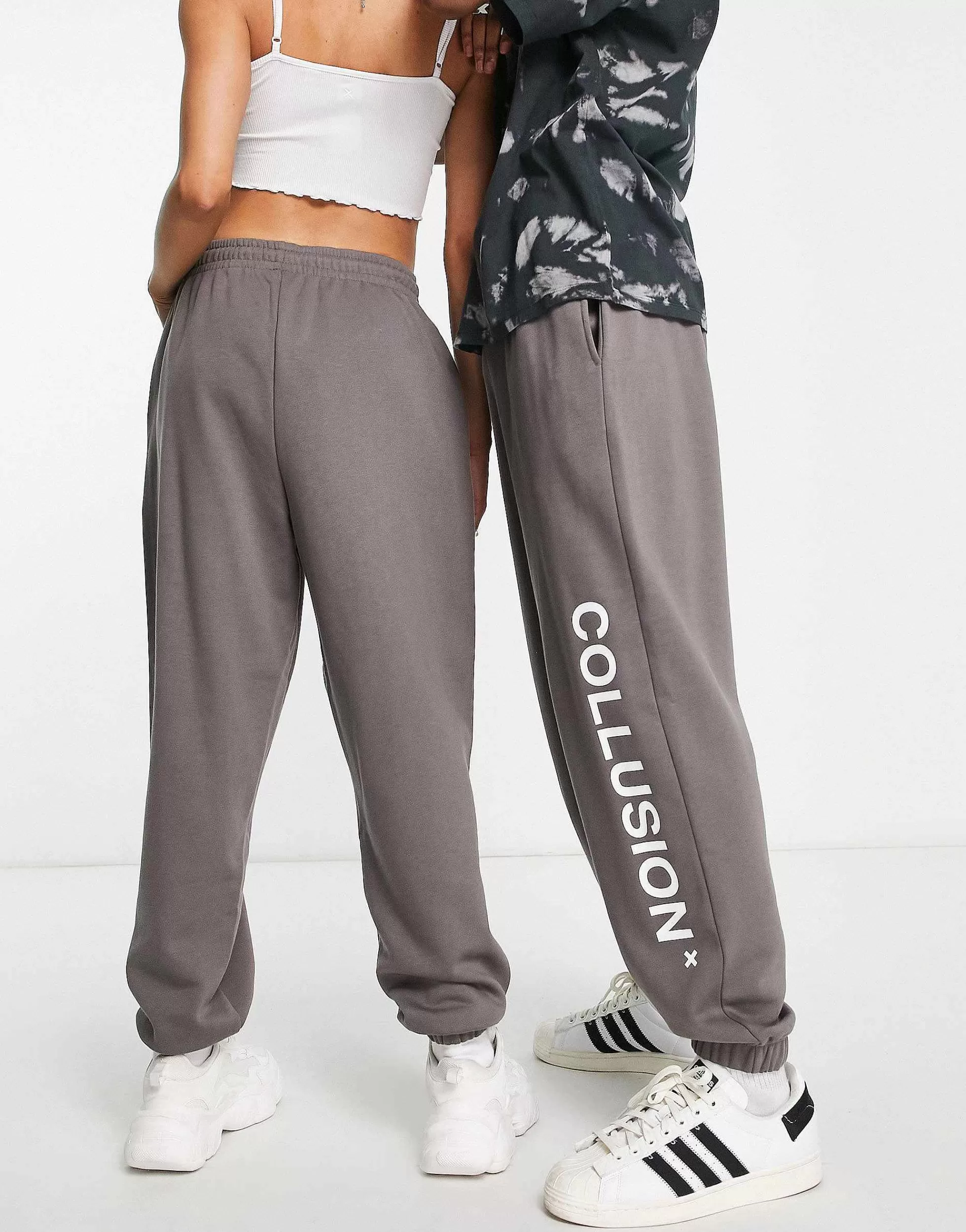 Women Collusion Unisex Logo Joggers In Dark