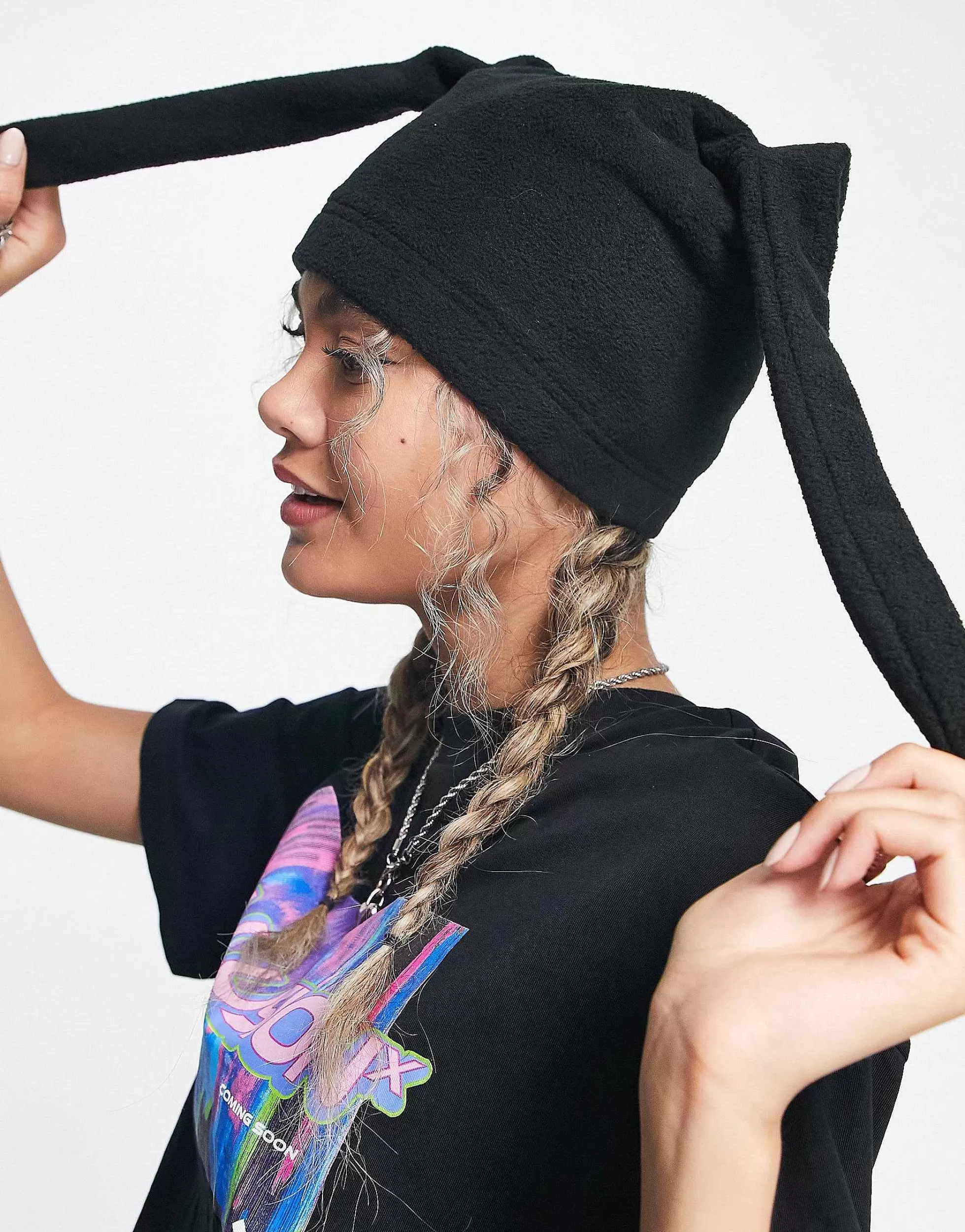 Women Collusion Unisex Novelty Festival Beanie With Sock Ears In