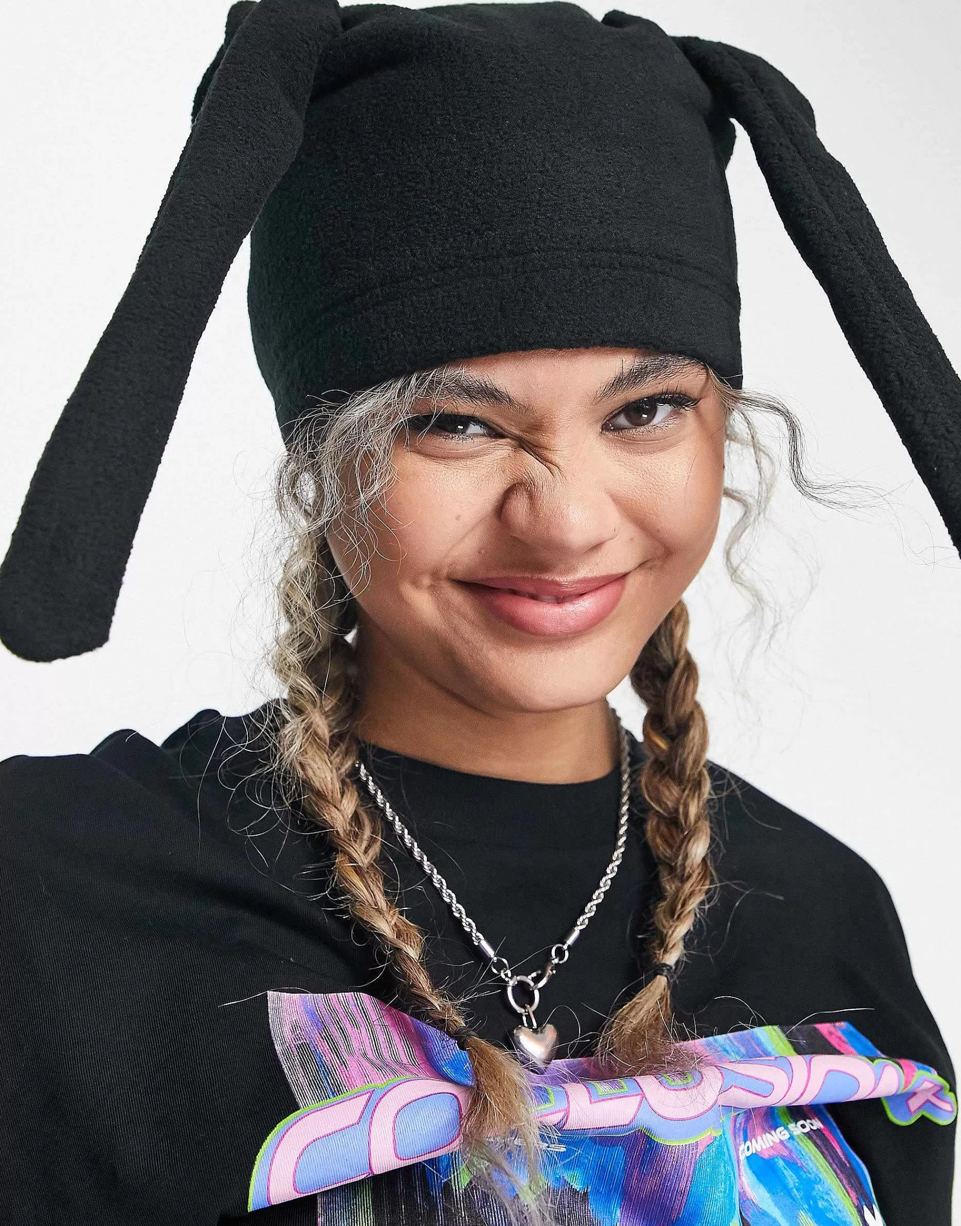 Women Collusion Unisex Novelty Festival Beanie With Sock Ears In