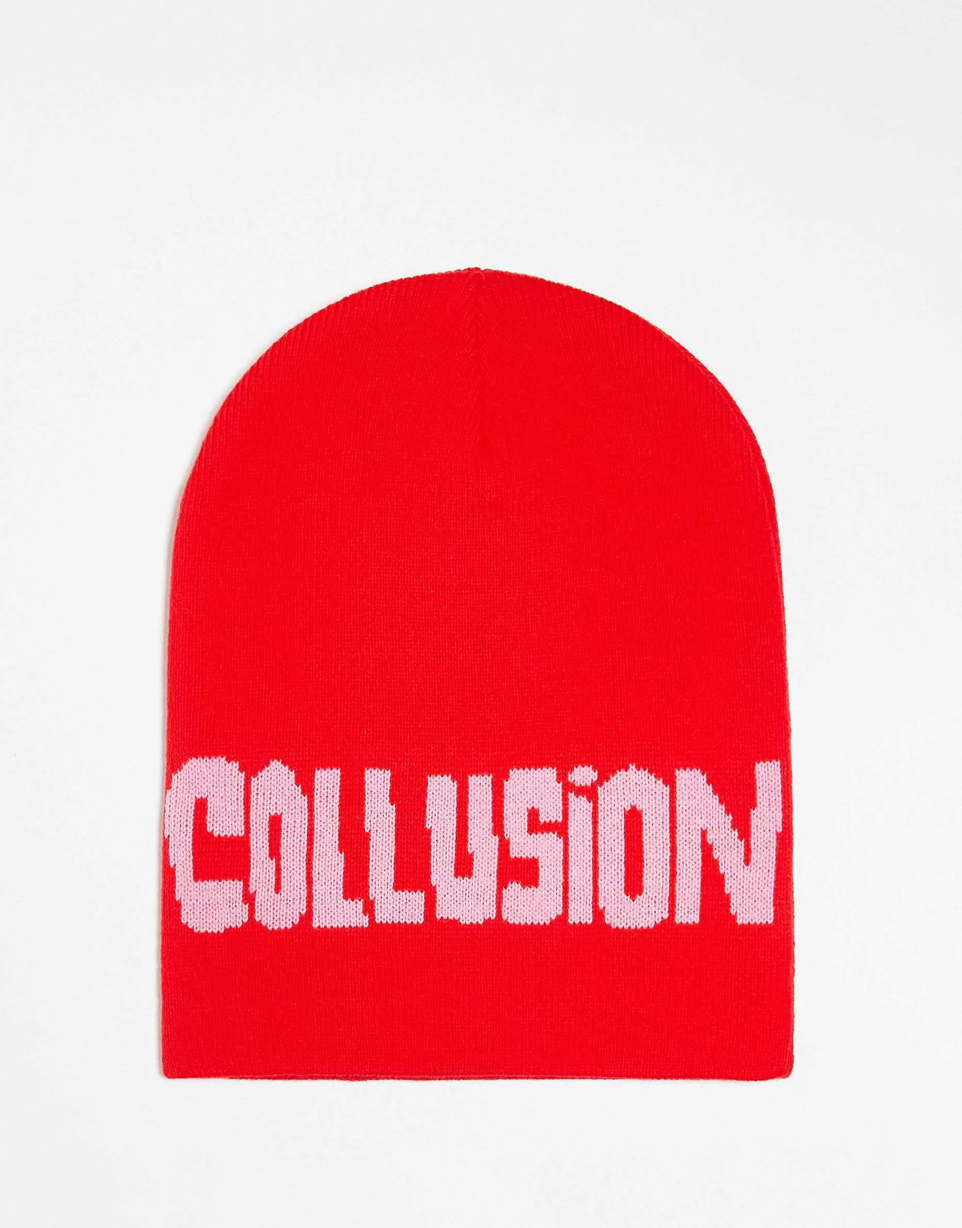 Men Collusion Unisex Skater Beanie With Logo Knit In