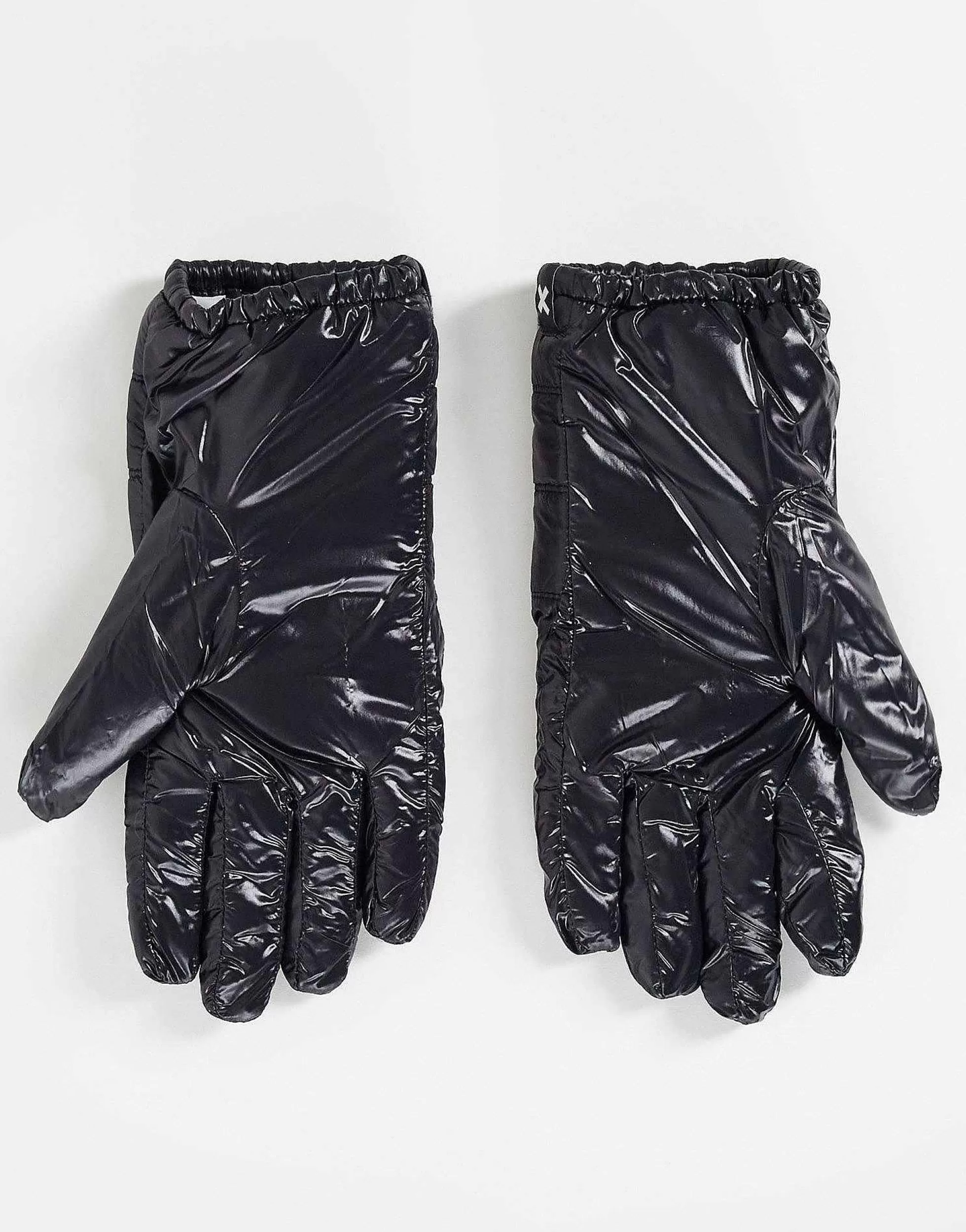 Women Collusion Unisex Wet Look Padded Gloves In