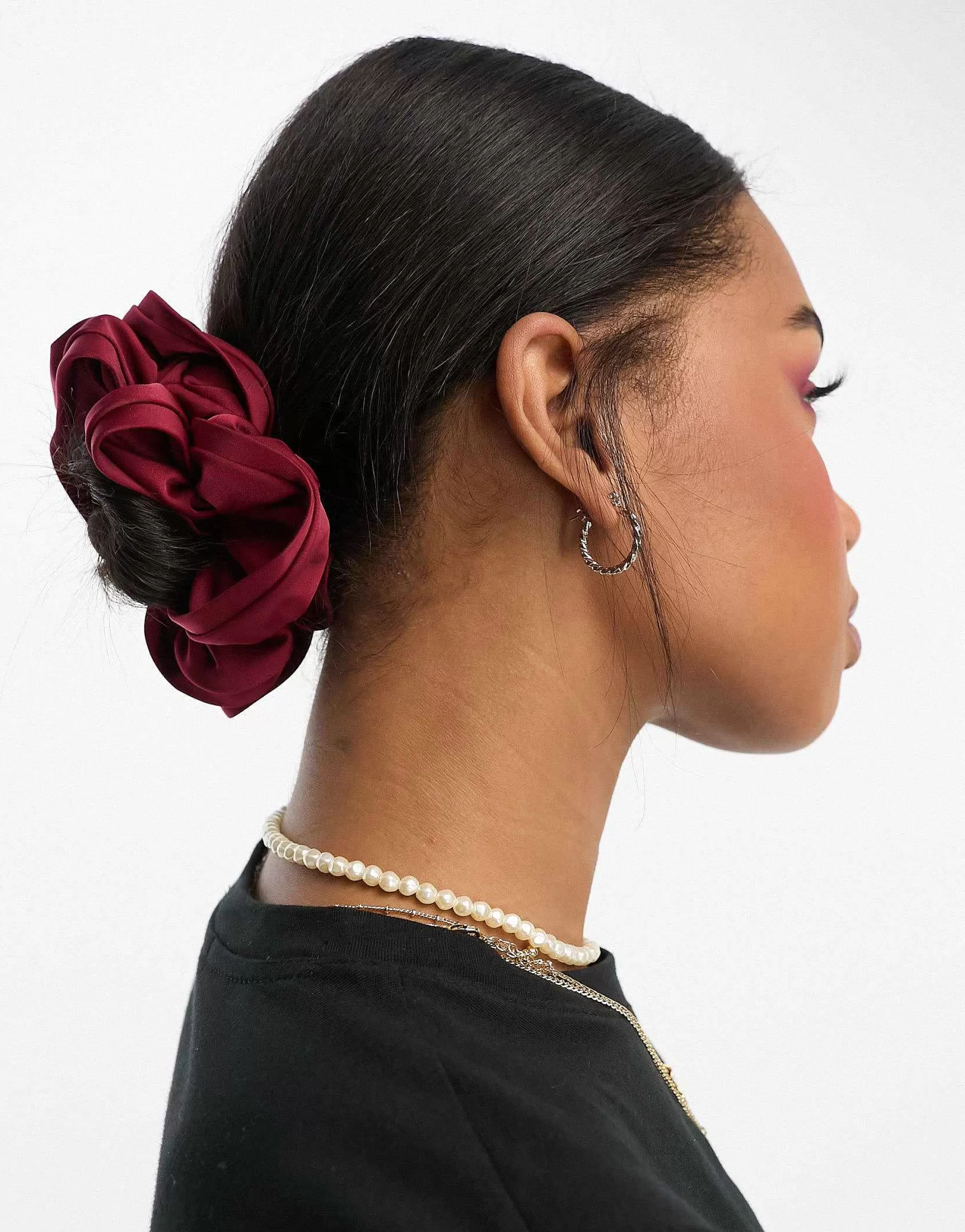 Women Daisy Street Oversized Satin Scrunchie In