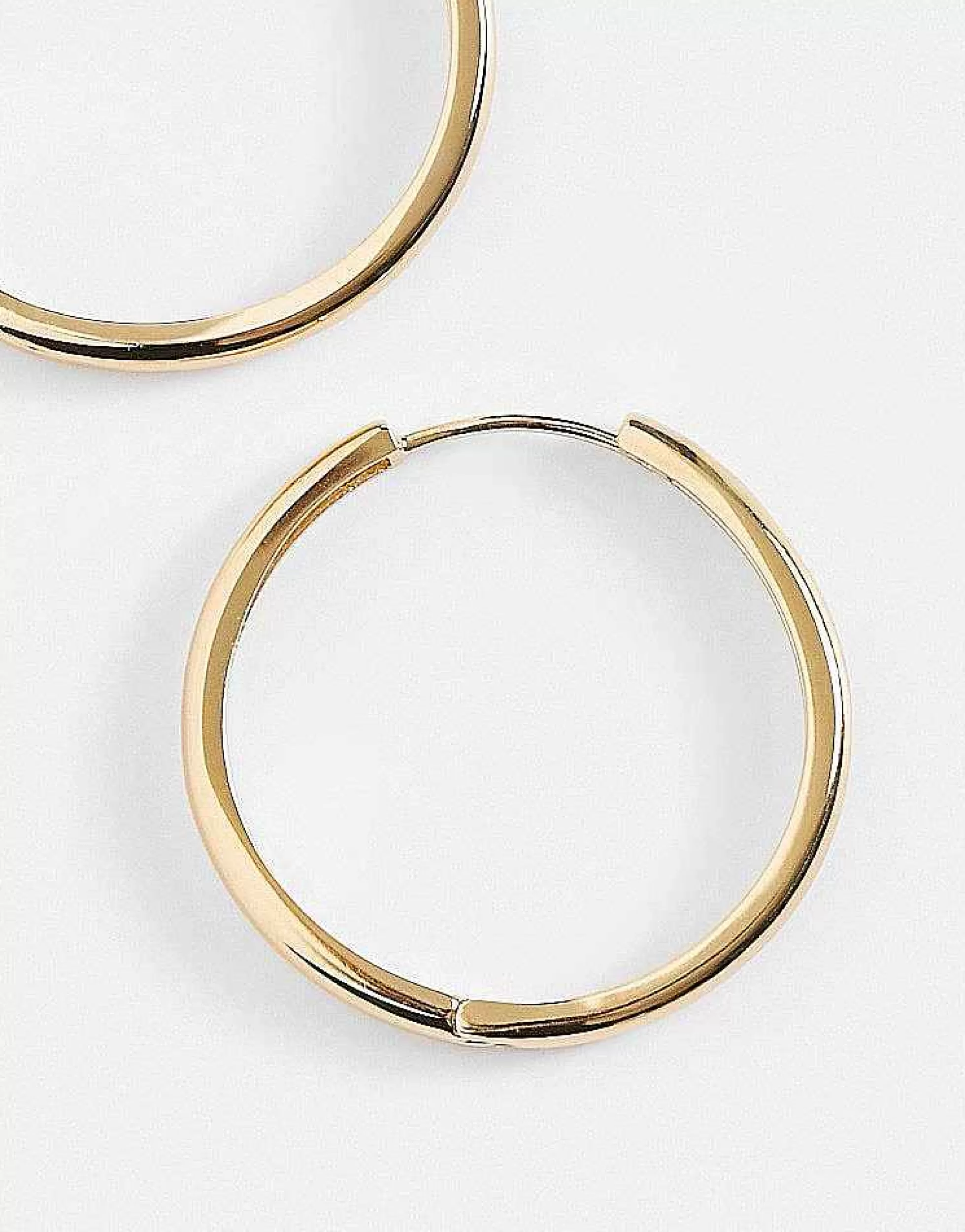Women DESIGN 14K Plated 25Mm Hinge Hoop Earring