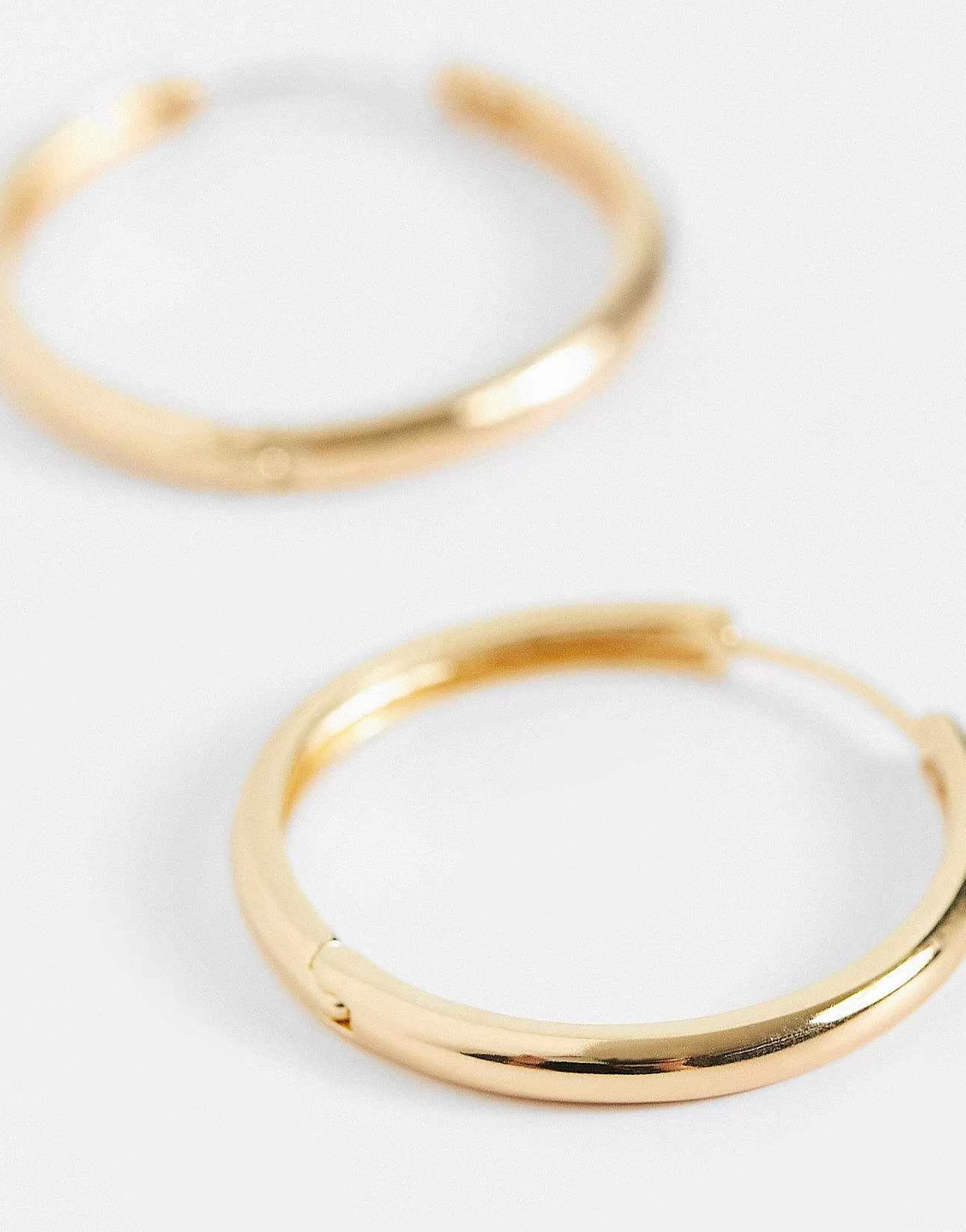 Women DESIGN 14K Plated 25Mm Hinge Hoop Earring