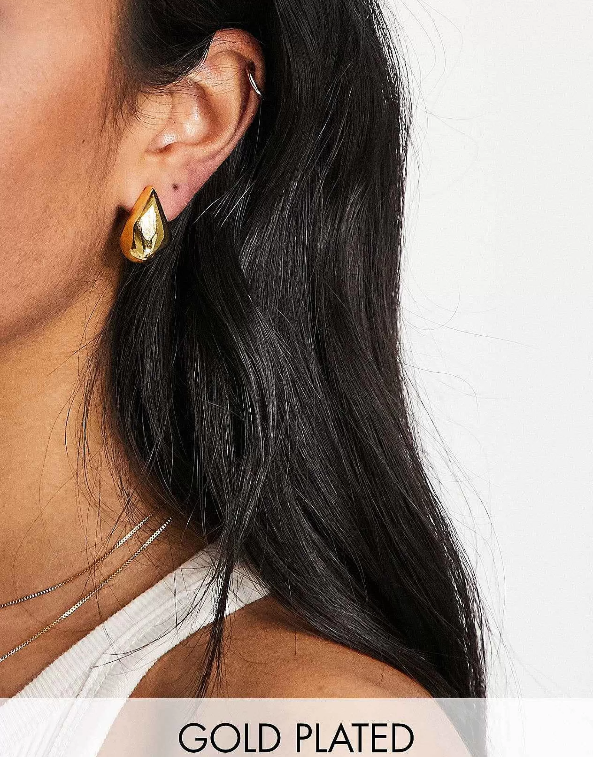 Women DESIGN 14K Plated Earrings With Molten Stud