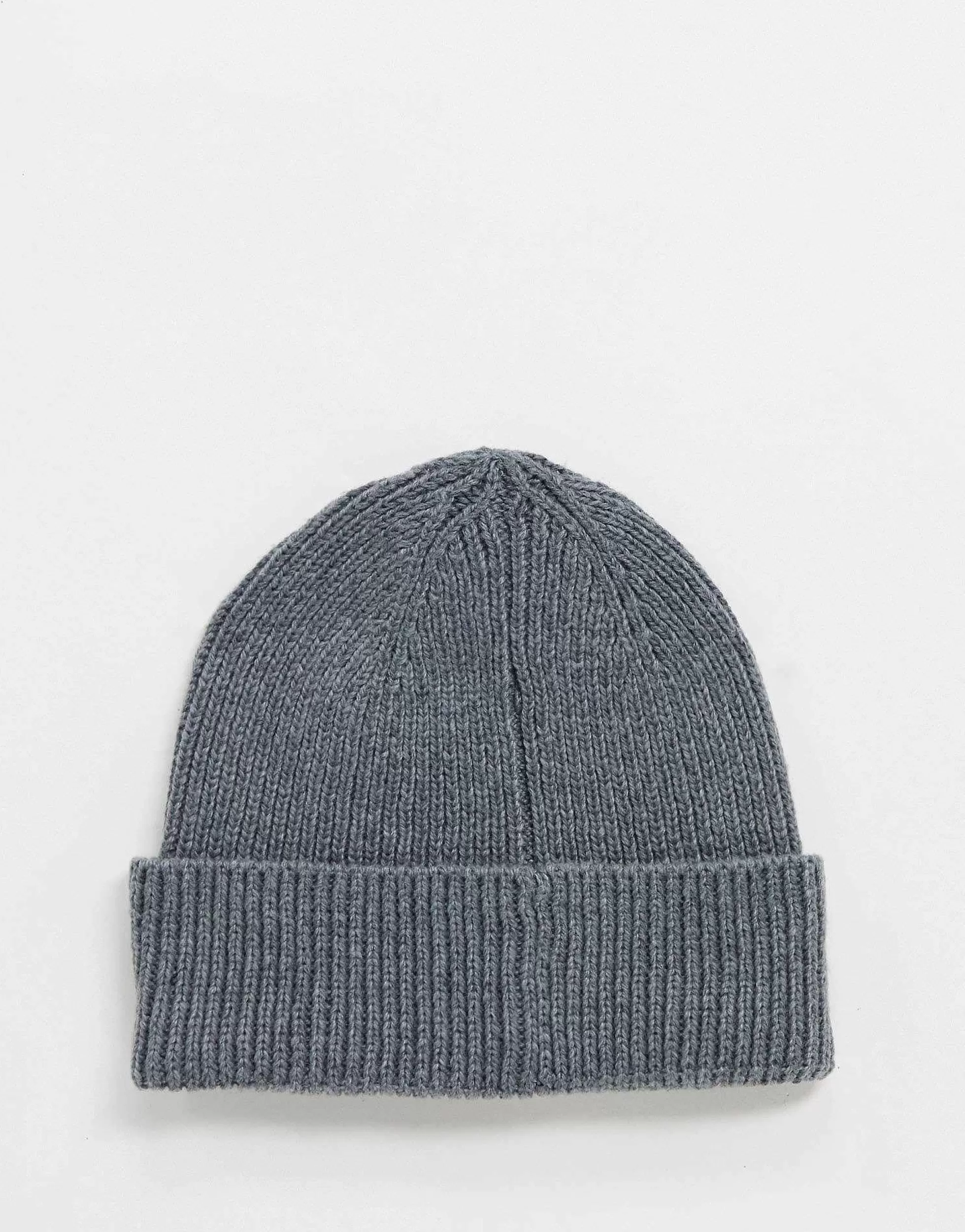 Men DESIGN 2 Pack Fisherman Ribbed Beanie In Grey And Black