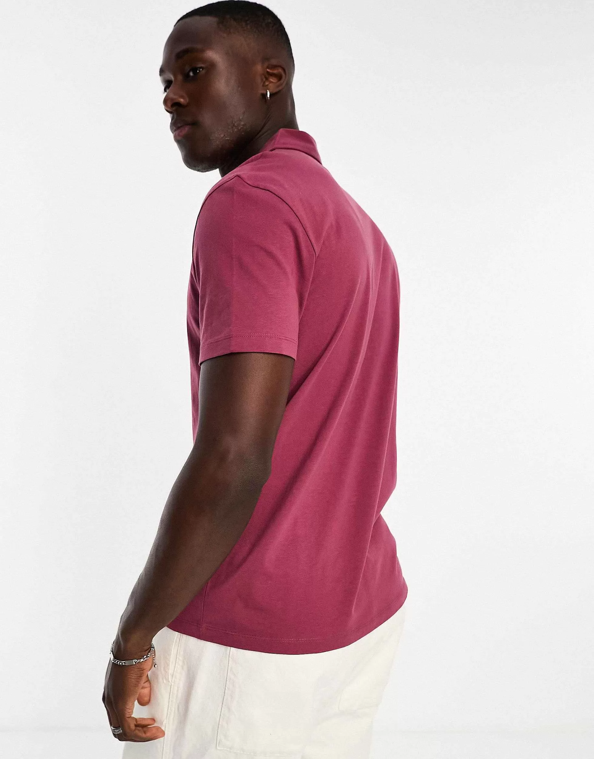 Men DESIGN 2 Pack Jersey Shirts In Ecru And Maroon