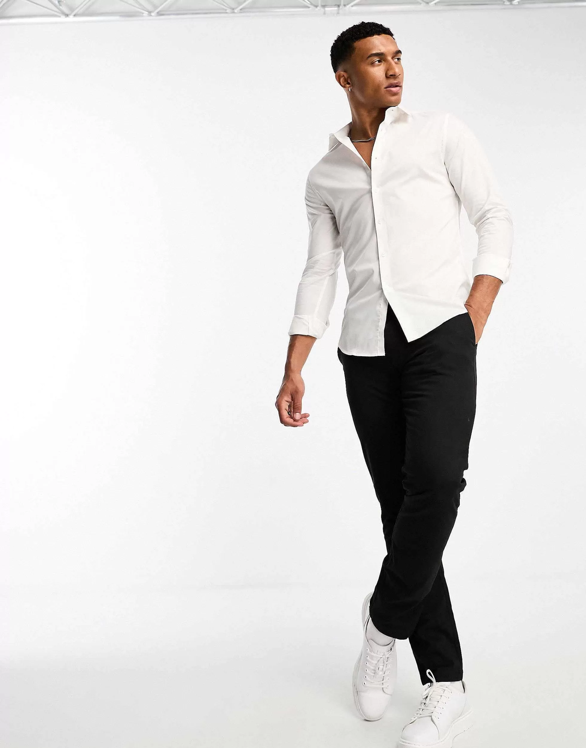Men DESIGN 2 Pack Stretch Slim Fit Work Shirt In Save