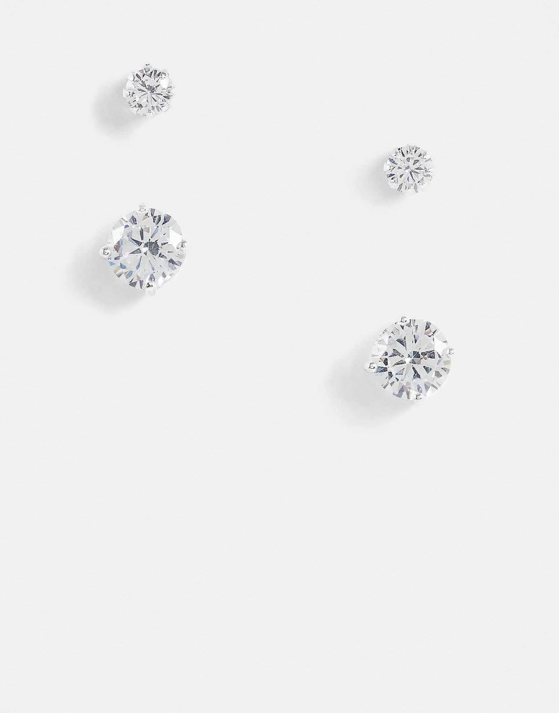 Men DESIGN 2 Pack Stud Earring Set With Crystal In Tone