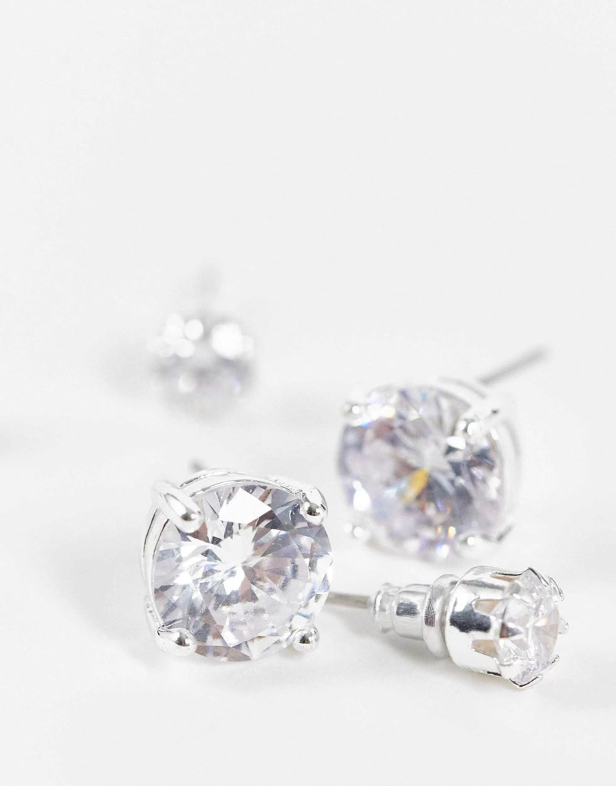 Men DESIGN 2 Pack Stud Earring Set With Crystal In Tone
