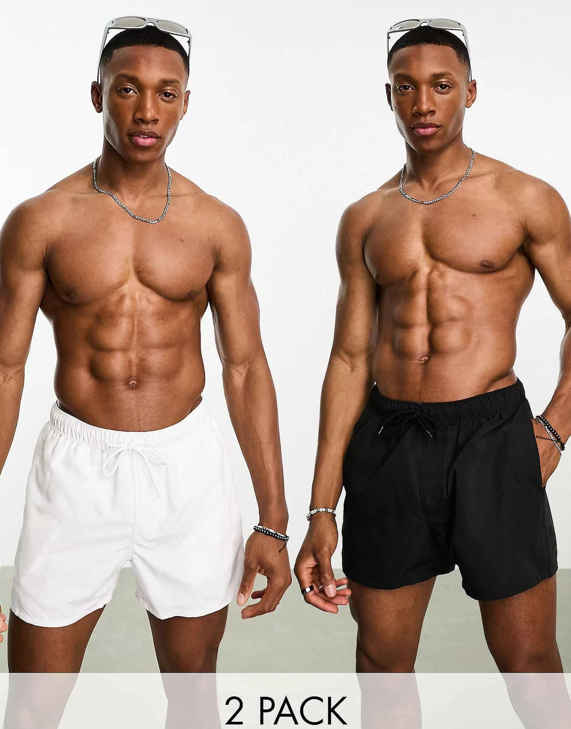 Men DESIGN 2 Pack Swim Shorts In Short Length In Save